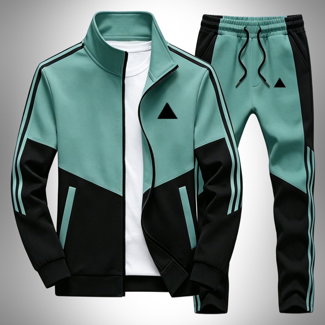 TEMU 2pcs Set, Men's Casual Sports Stand Collar Jacket And Pants Combo: Ideal For Gifting On Any Occasion, Unisex Design