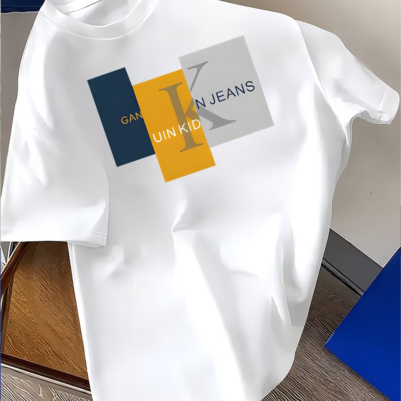 TEMU 100% Skin-friendly Breathable Men's Summer Loose Round Neck Pattern Print Versatile Short Sleeve T-shirt