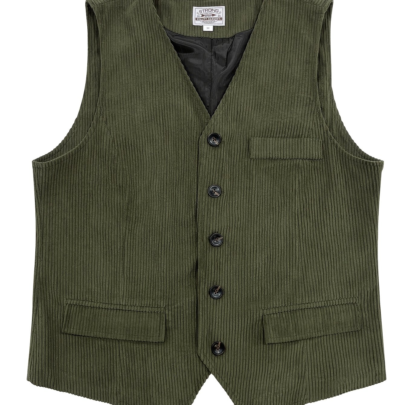 TEMU Men's Vintage British Style Vest With , Solid Color, Single-breasted, For Casual Daily Wear, Smart Casual