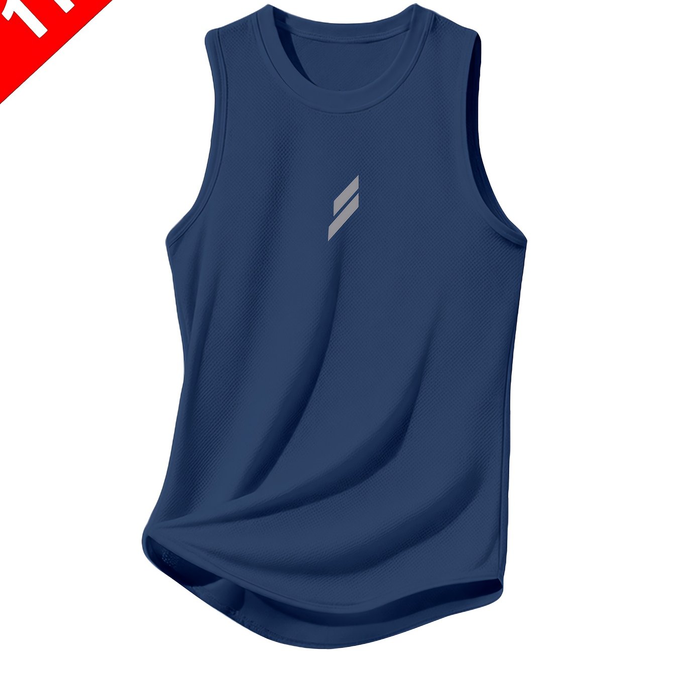 TEMU 1pc Men's Quick-dry Athletic Vest - Breathable Moisture-wicking Sleeveless Gym Top With Diagonal Print, Suitable For Fitness And Cycling, Casual