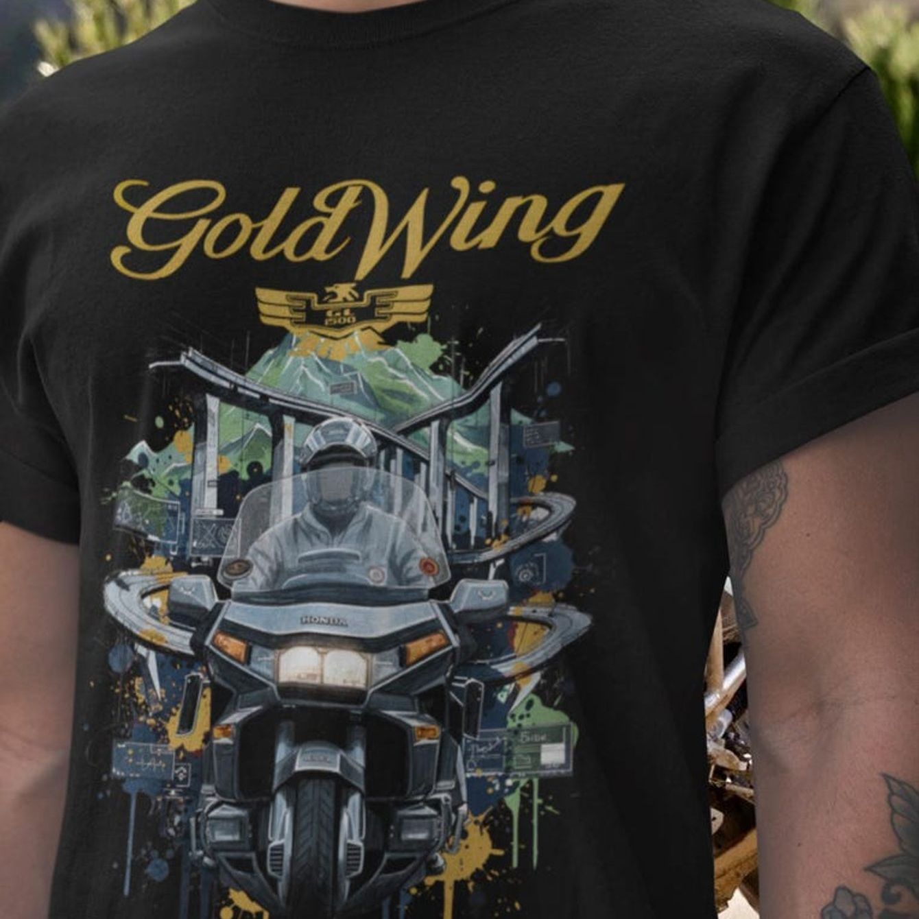 Image of Golden Wing Gl1500 T Shirtthe Flat 6 Legend Teemotorcycle Gift For Biker Fansclassic Luxury Tourerrider Apparel