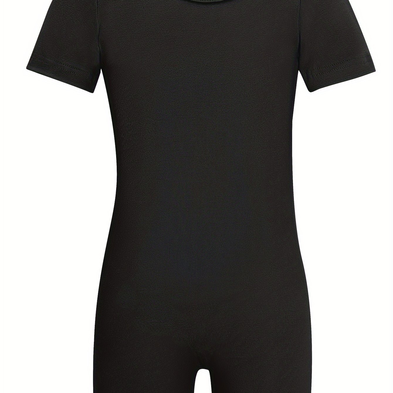 Image of Girls' Short-sleeved 1pc Romper, Children's Gymnastics Leotard, Training Wear, Perfect For Outdoor