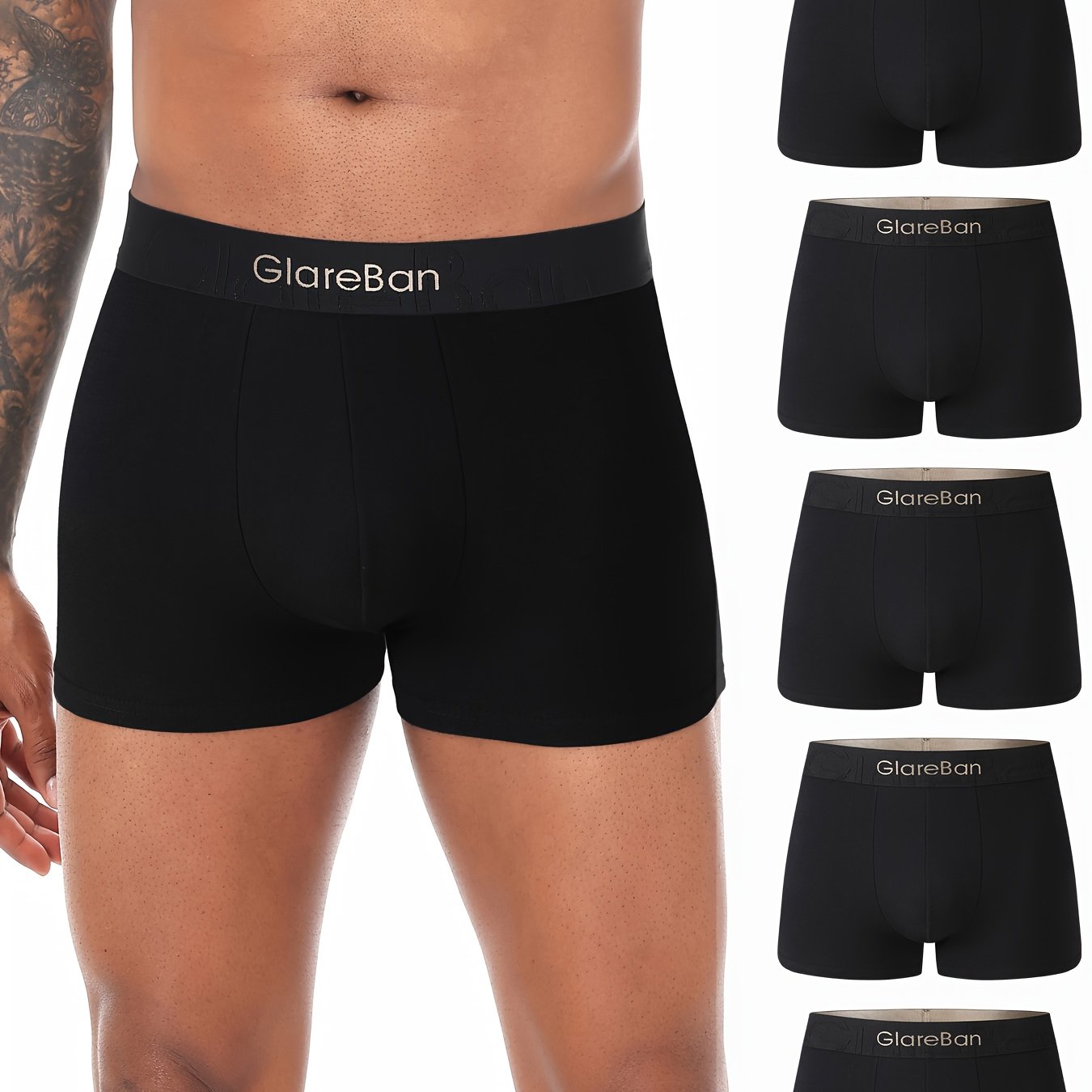 Image of 5pcs Pc Black Golden Luxury Brand Cotton Boxer Shorts Men Underwear Soft Male Underpants For Men Boxershorts Sports Soft Comfortable High Quality