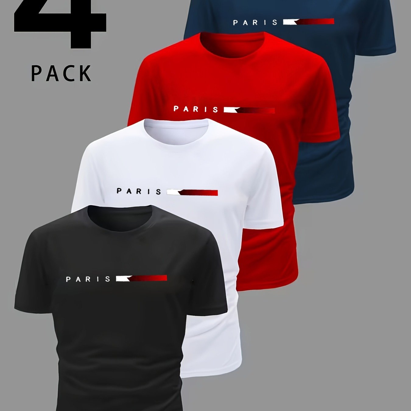 TEMU 4pcs Men's Short Sleeve Casual T-shirts For Summer Travel