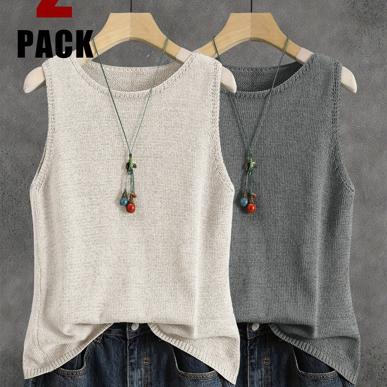 Td9841t5 Solid Color Vest Women's Summer Thin Style Japanese Retro Layered Short Crop Top Two-piece Set