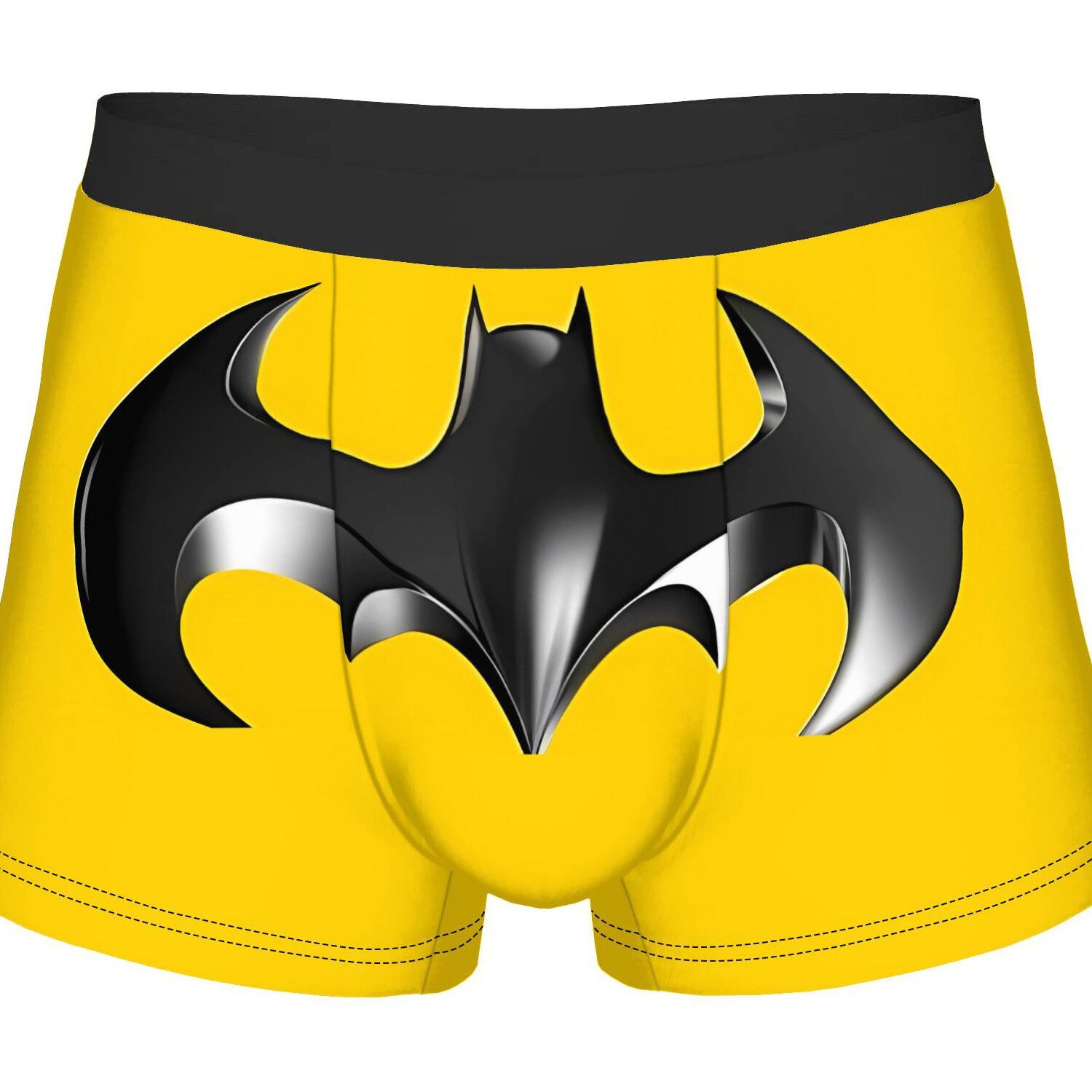TEMU Batman Black Border Underwear Polyester Underpants 2d Print Design