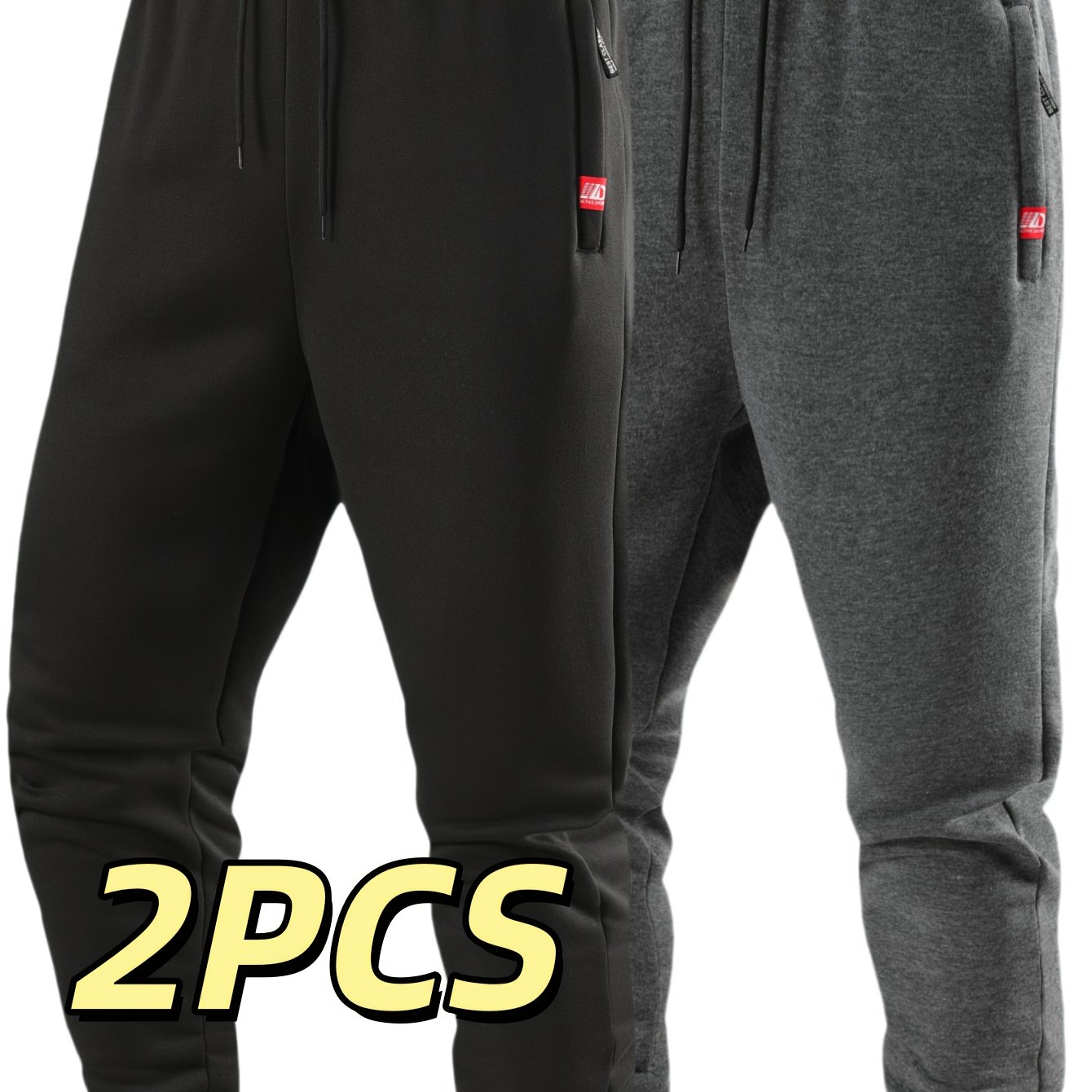 TEMU Ensemble de 2 pantalons jogging à cordon de serrage avec poches