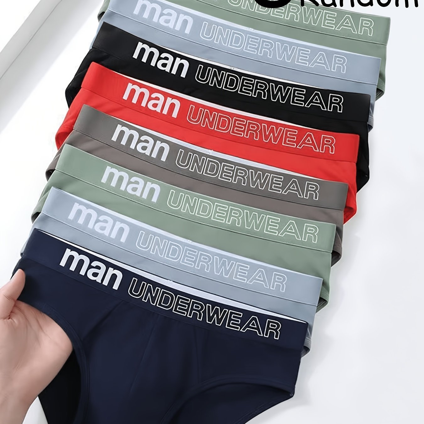 TEMU Brovanic 8pcs Random Solid Color Men's Briefs, Assorted Random Colors, Comfortable, Seamless, Breathable, -friendly, Stylish And Simple