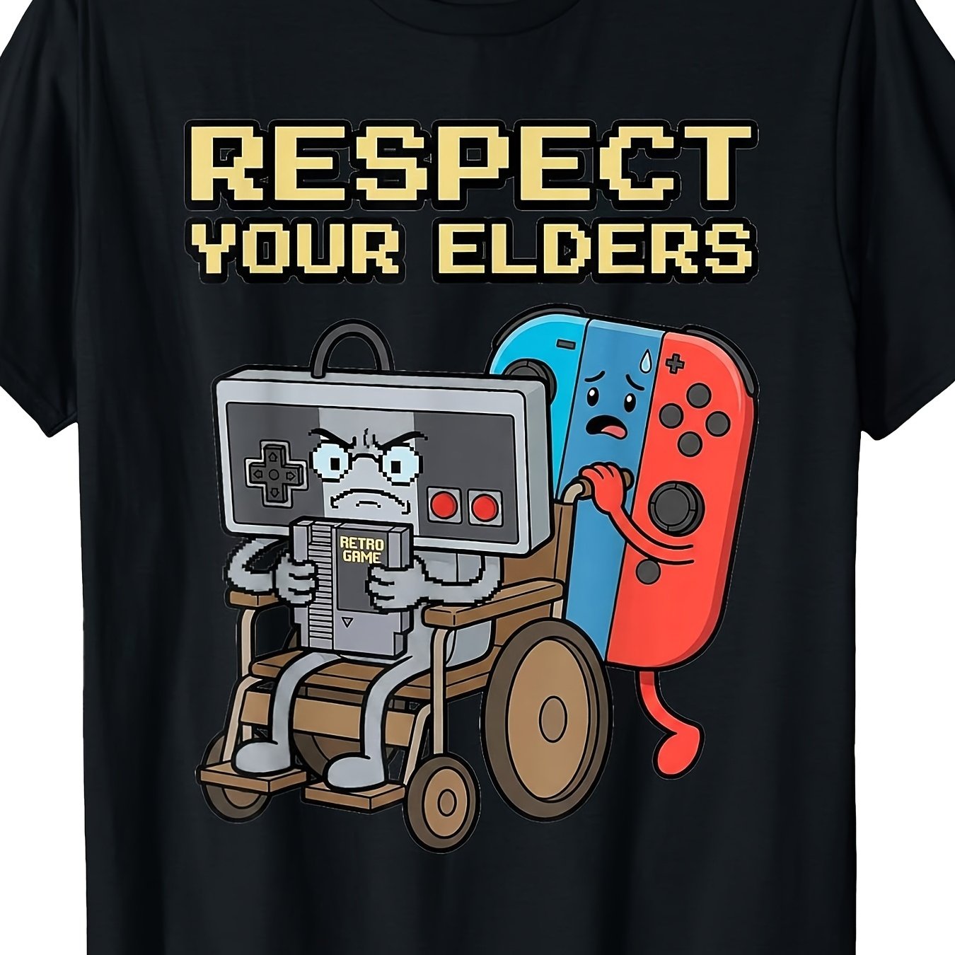TEMU T-shirt Rétro Gaming Humoristique de Jeu à Col Rond, Vêtement de Voyage Décontracté et Confortable avec Imprimé Élégant, Parfait pour Toutes ,
