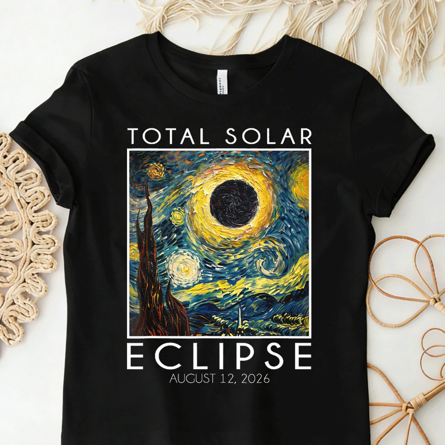 TEMU Camiseta del Solar Total 2026 para - Camiseta de de la Totalidad del 12 de , Camiseta Unisex Casual de Cuello con Mapa del , Lavable a Máquina,