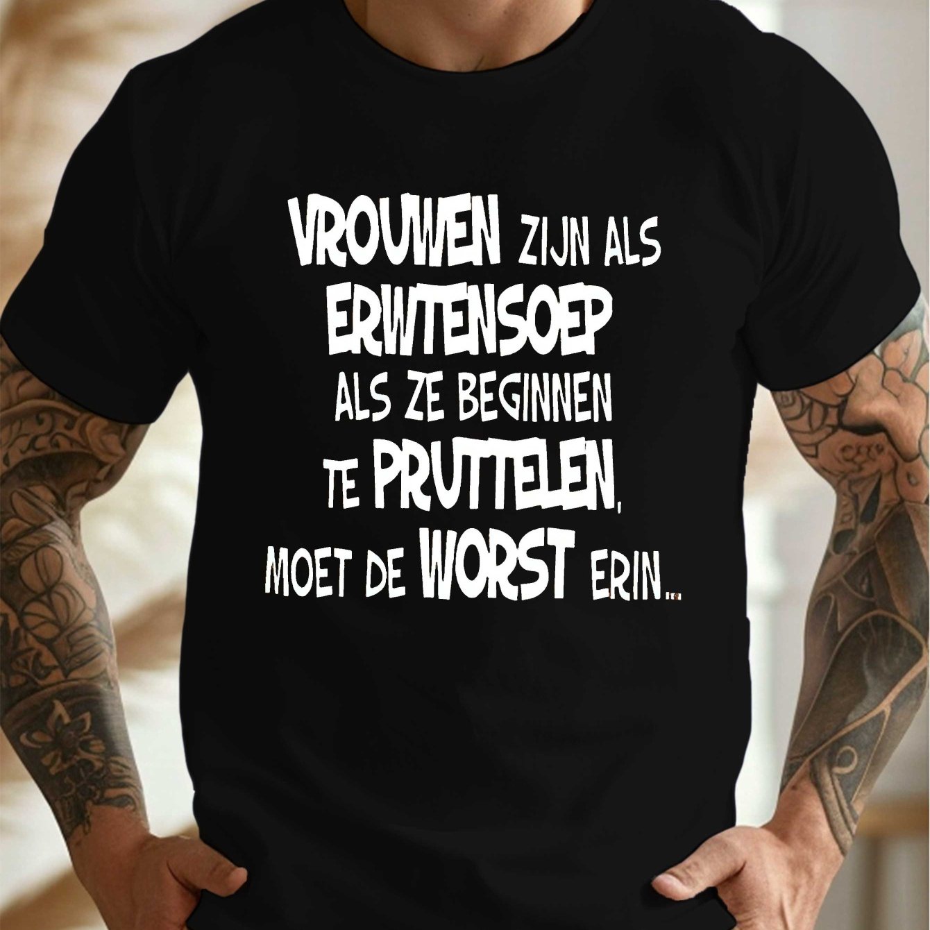 TEMU Leuke Dutch Fun Afrikaans Print, Ronde Hals Korte Mouw T-Shirt voor Heren, Casual Comfortabel Lichtgewicht Top voor de Zomer