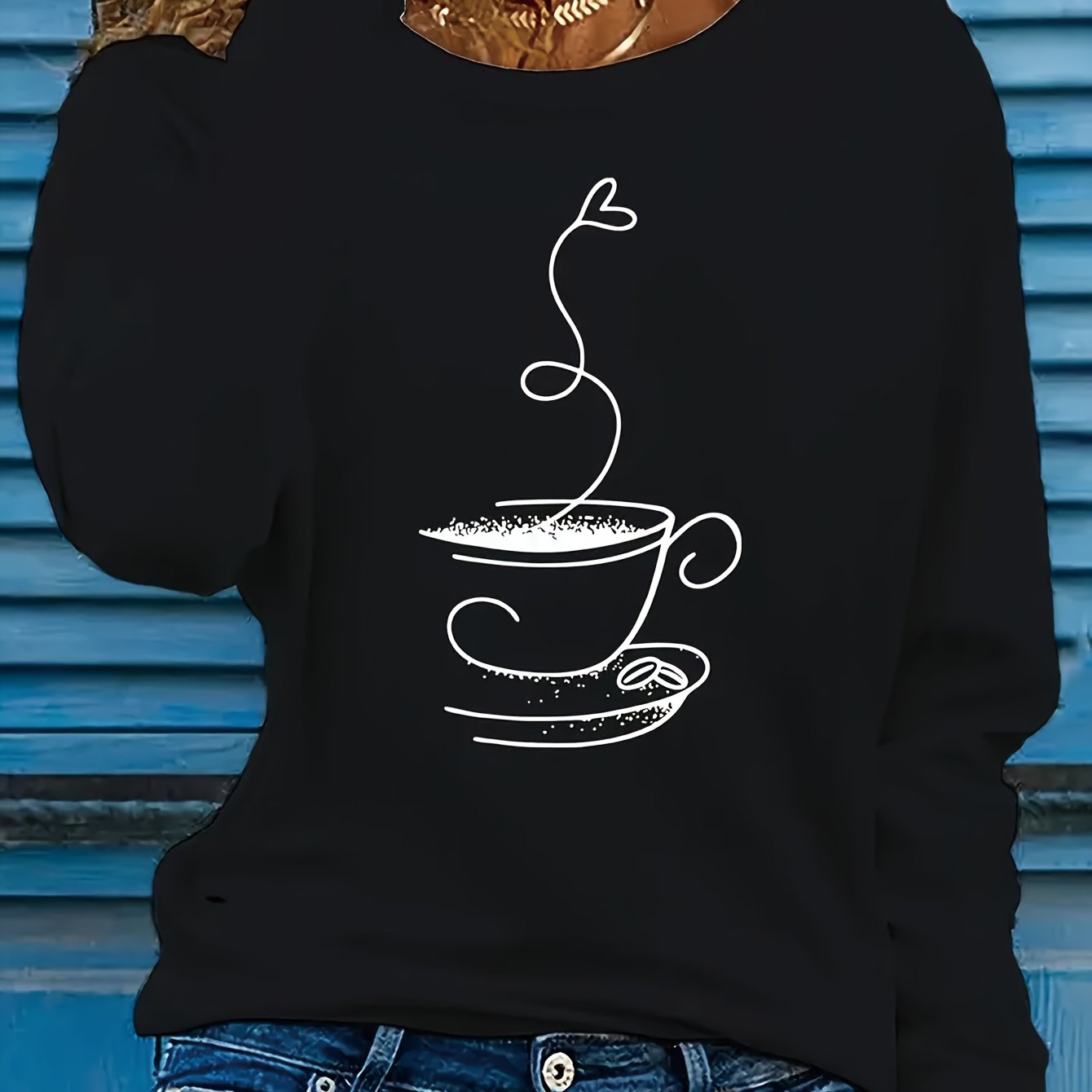 TEMU Pattern Print Long Sleeve T-shirt