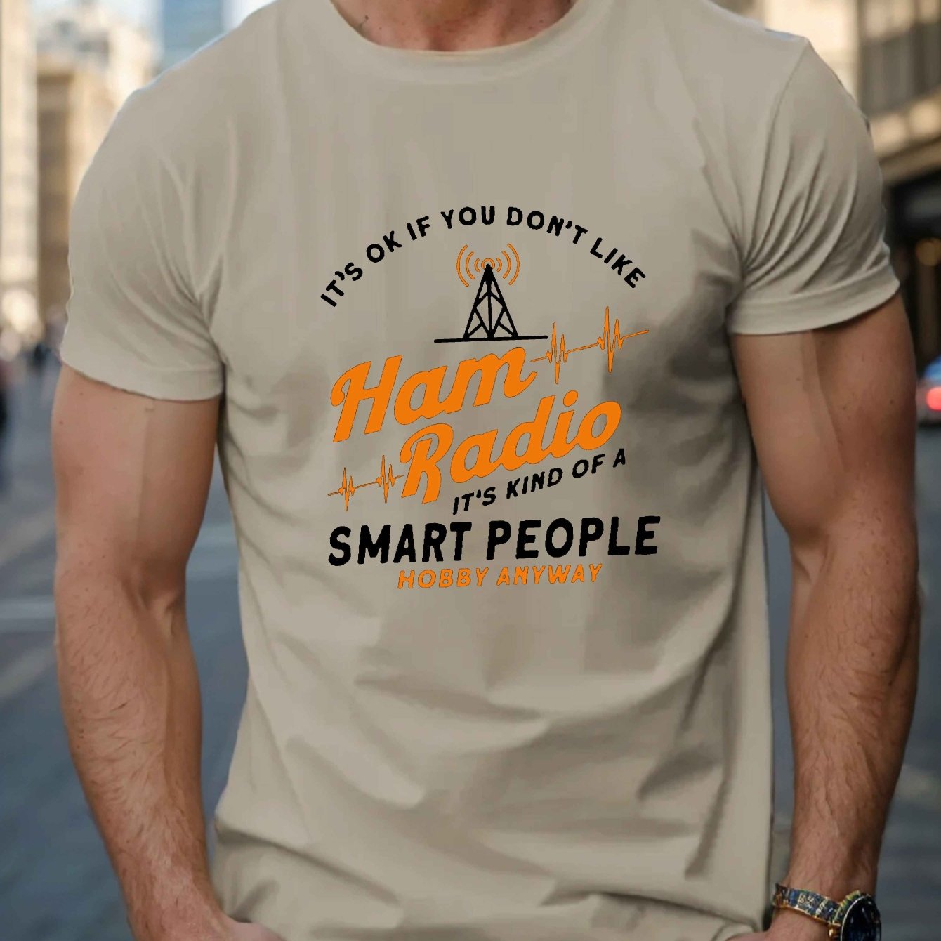TEMU Ham Radio Men's Short Sleeve T-shirt Summer T-shirt Top