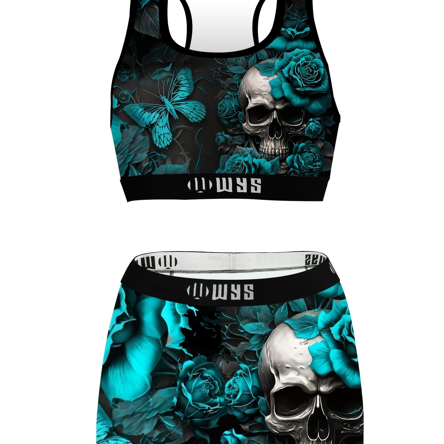TEMU Women's Sports Bra And Underwear Set, Boxer Briefs, Sports Tank Top, Comfortable And Breathable, Stretchy Sports Bra And Underwear, Trendy Brand