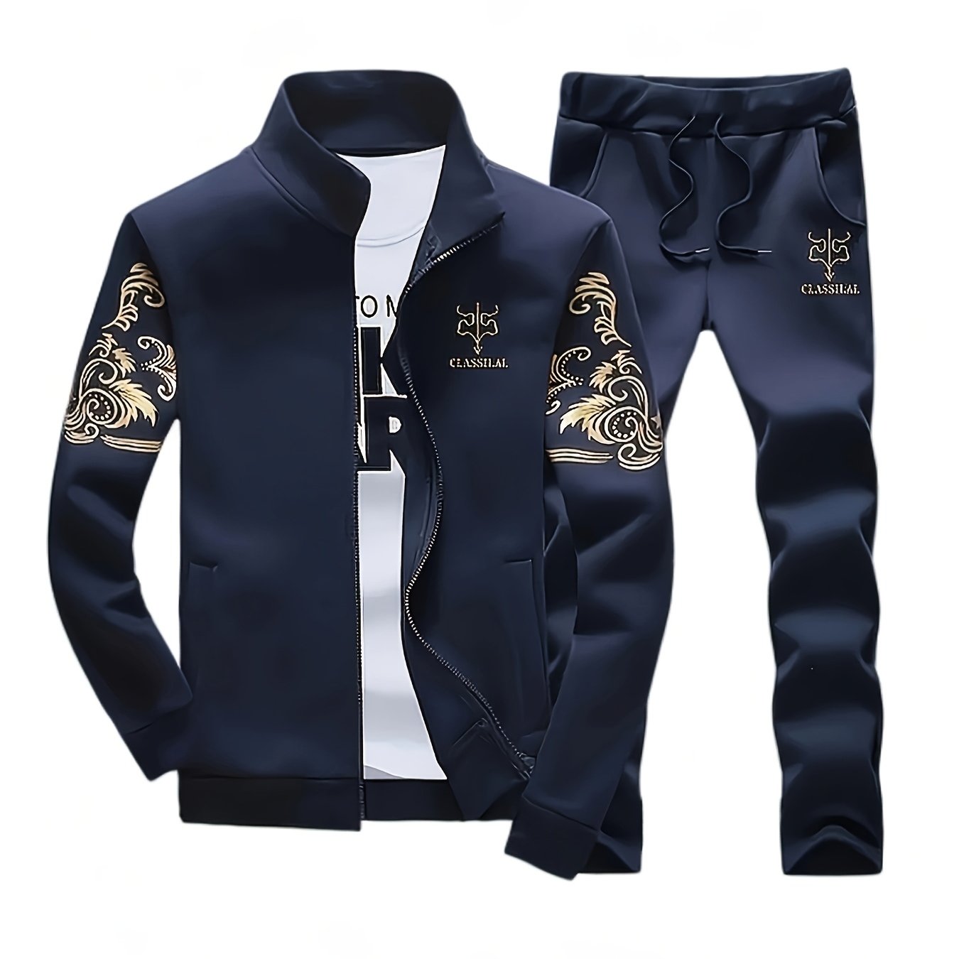 TEMU Men's Spring And Autumn Fashion Trendy Outdoor Sports And Leisure Long Sleeve Set