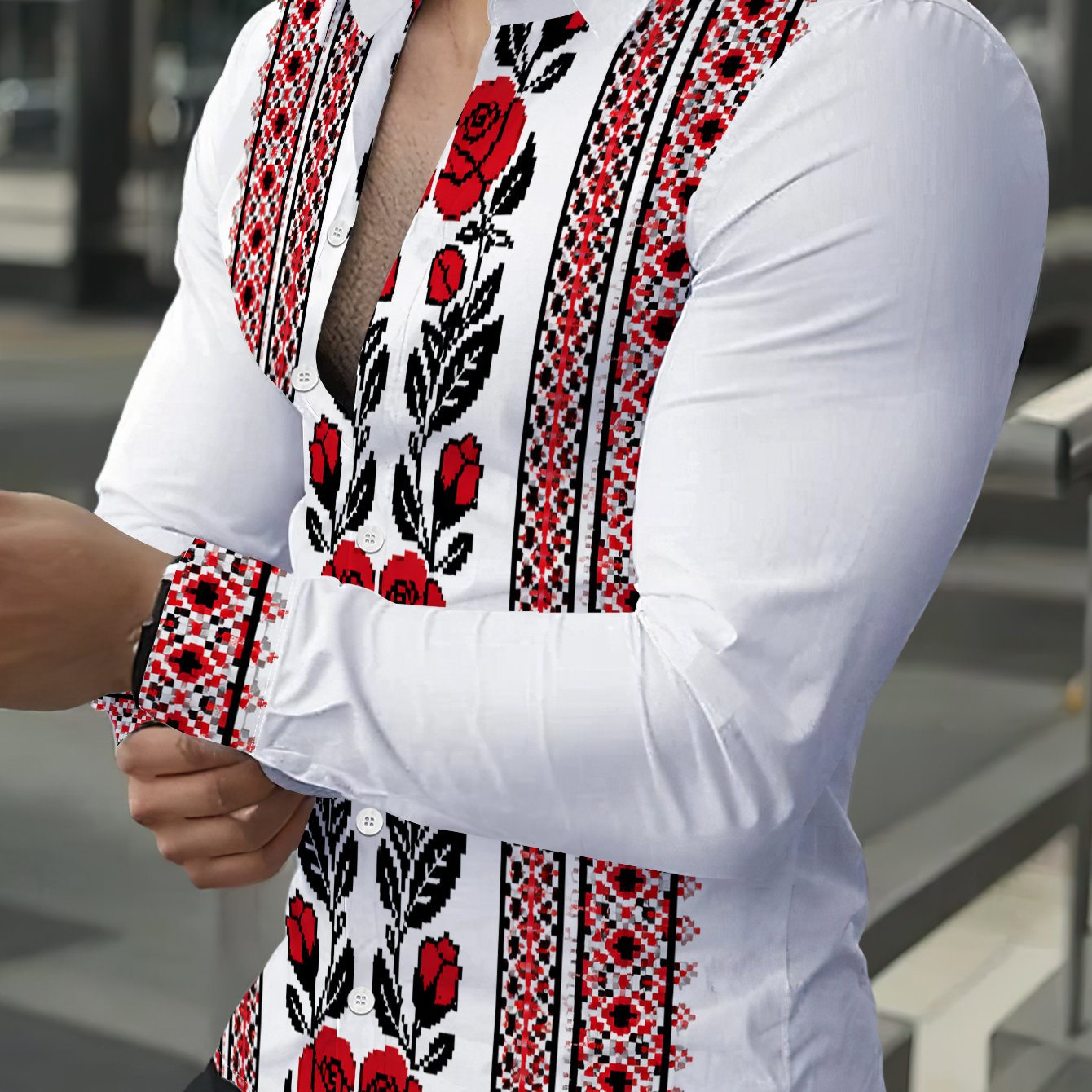 TEMU Men's Outdoor Casual Long Sleeve Shirt, Versatile And , Ideal Gift Shirt, Sharp And Temperament