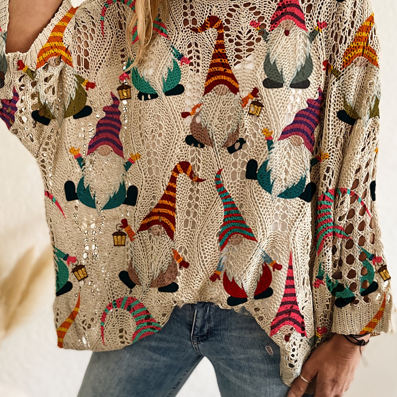 Autumn And Winter , Off-shoulder Batwing Top With A Diamond And -shoulder Neckline, Featuring A Color- Snowman Christmas Print Long-sleeve Top For Women, Perfect For A Holiday Vibe