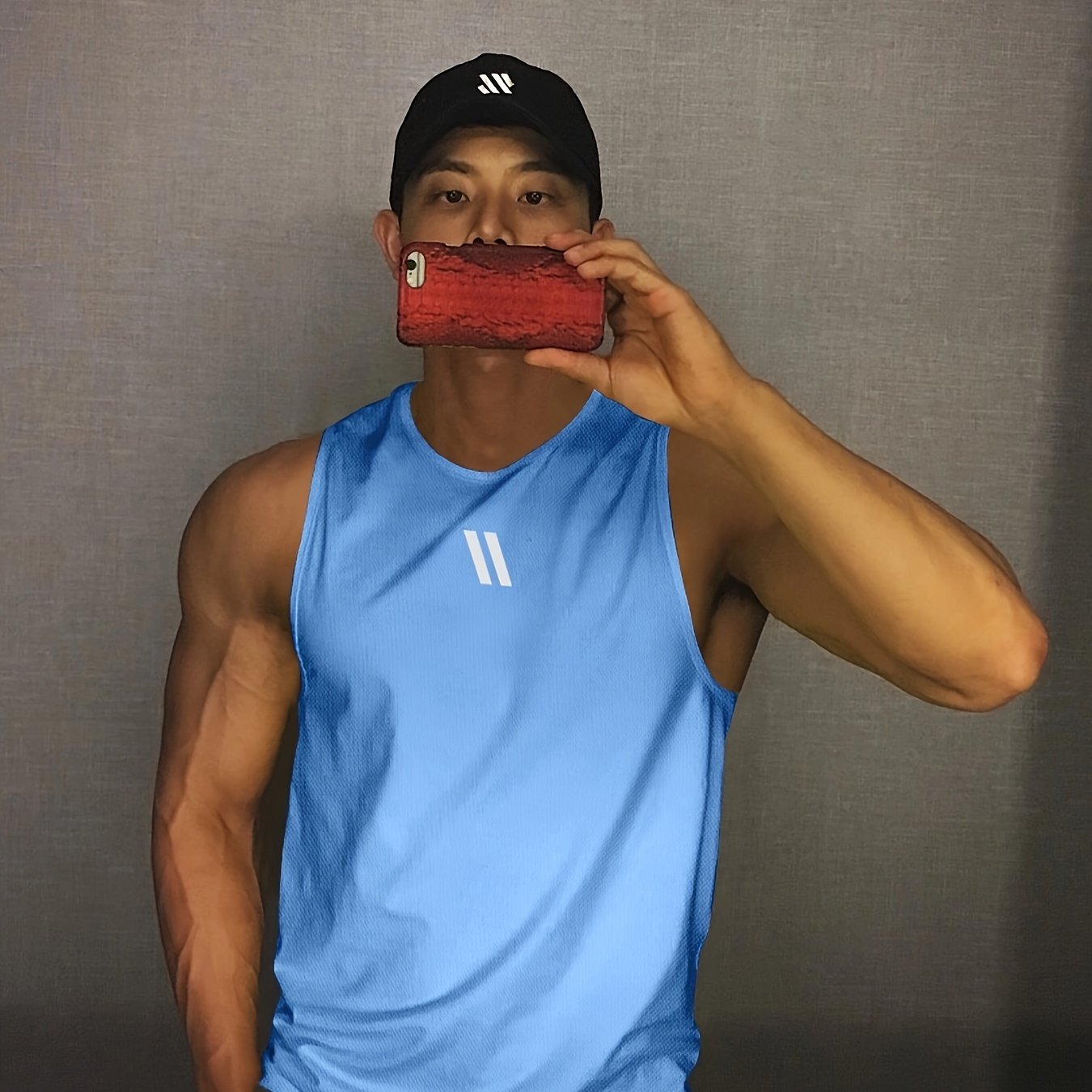 TEMU Men' Color Workout Tank Top For Summer Fitness And Sports Training, Western Style