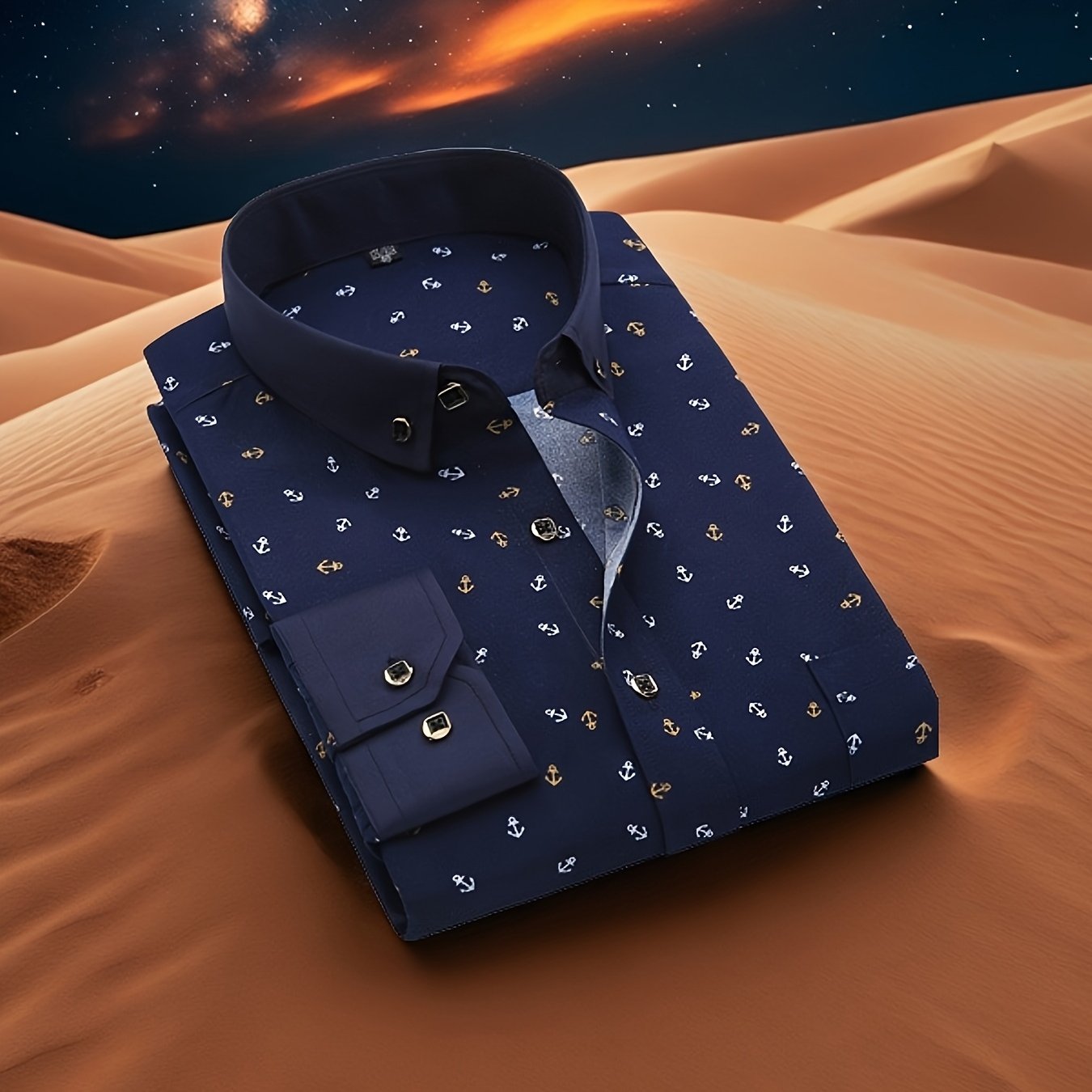TEMU Men's Printed Long Sleeve Shirt For Spring And Summer 2025, New Arrivals