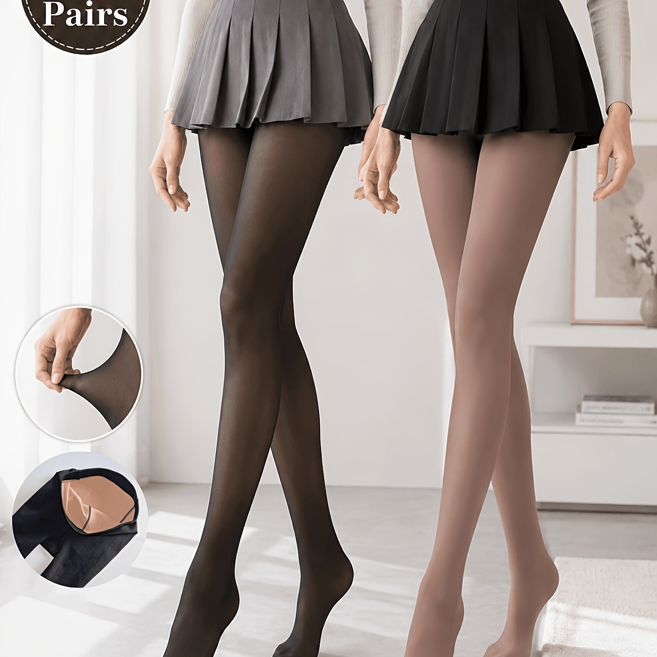 TEMU Women's Spring Lightweight Tights, Fall Autumn Pantyhose, Winter Sheer Footed Leggings, Artificial Sheer Stretch Slim Fit Hosiery, Comfortable