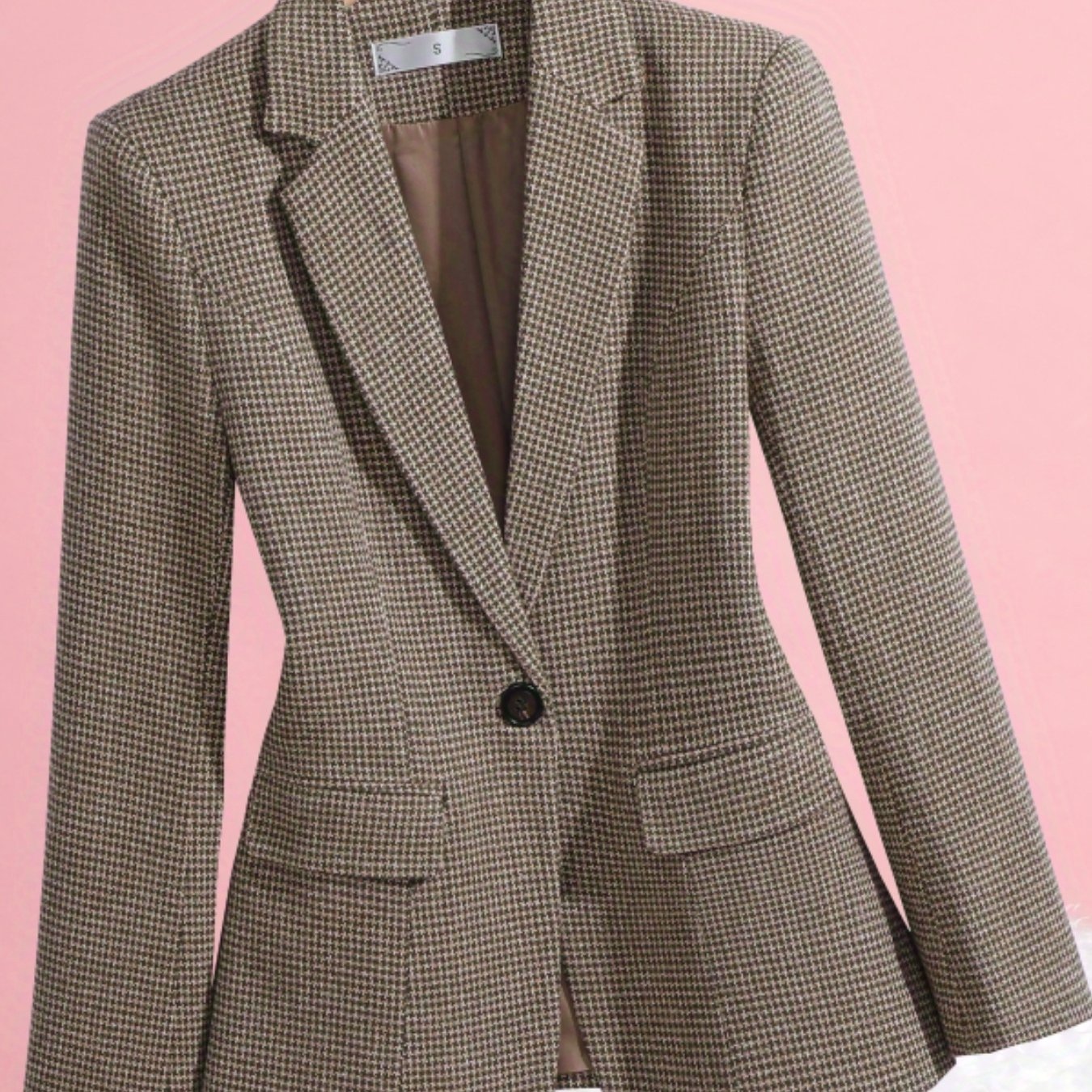 TEMU Women's Elegant 2025 Wool Comfortable Blazer, Fall/winter New Arrival, , Commuting, And Cold Weather Protection, Long Sleeve Women's Blazer