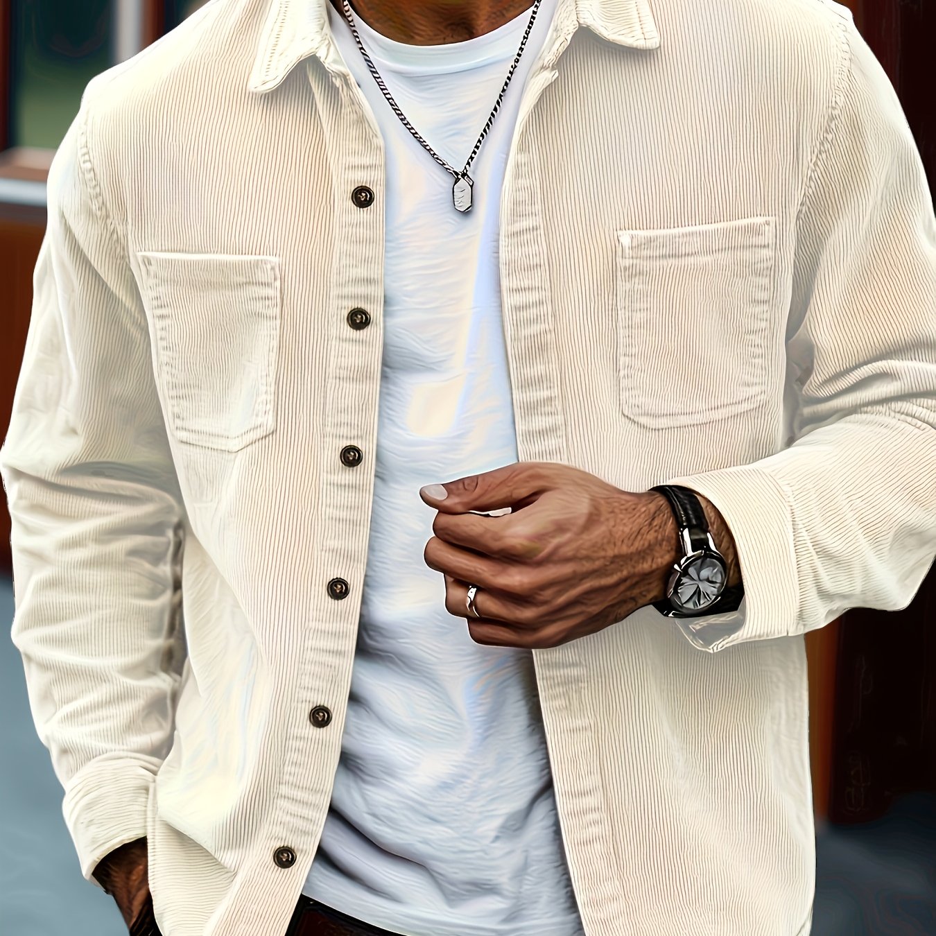TEMU Shule Shui Obm Men's Fashion Gentleman Casual Top, Men - Adult - Universal - Student - Couple - Casual - Outdoor - Street - Youth = Versatile