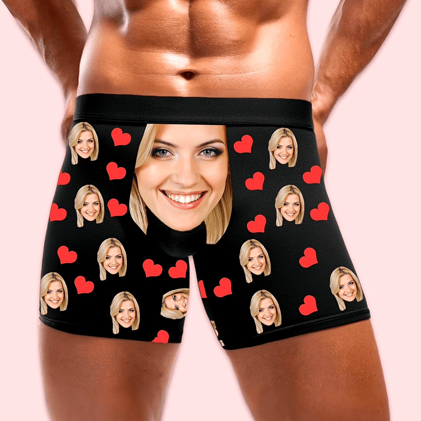 TEMU Latest Customized Face Men's Boxer Briefs, Personalized Men's Boxer Shorts, A Gift For Boyfriend Or Husband, Photo Customization, A Gift For