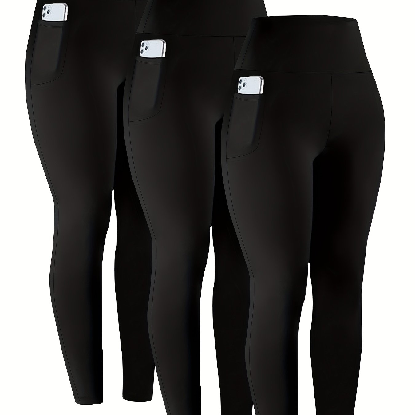 E-shop 3er-Pack Damen-Leggings mit hoher Taille, Bauchkontrolle – superweiche, blickdichte, eng anliegende Trainingshose in voller Länge für Yoga,