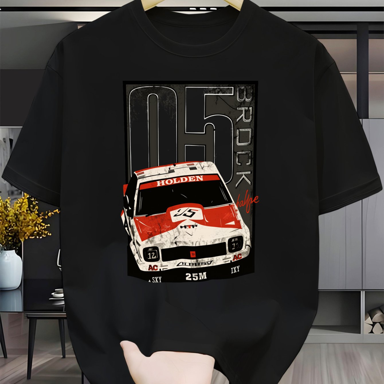 TEMU Men's Vintage " 05 " Lettering Theme T-shirt - , Racing Enthusiasts, Adult Gift, Racing T-shirt