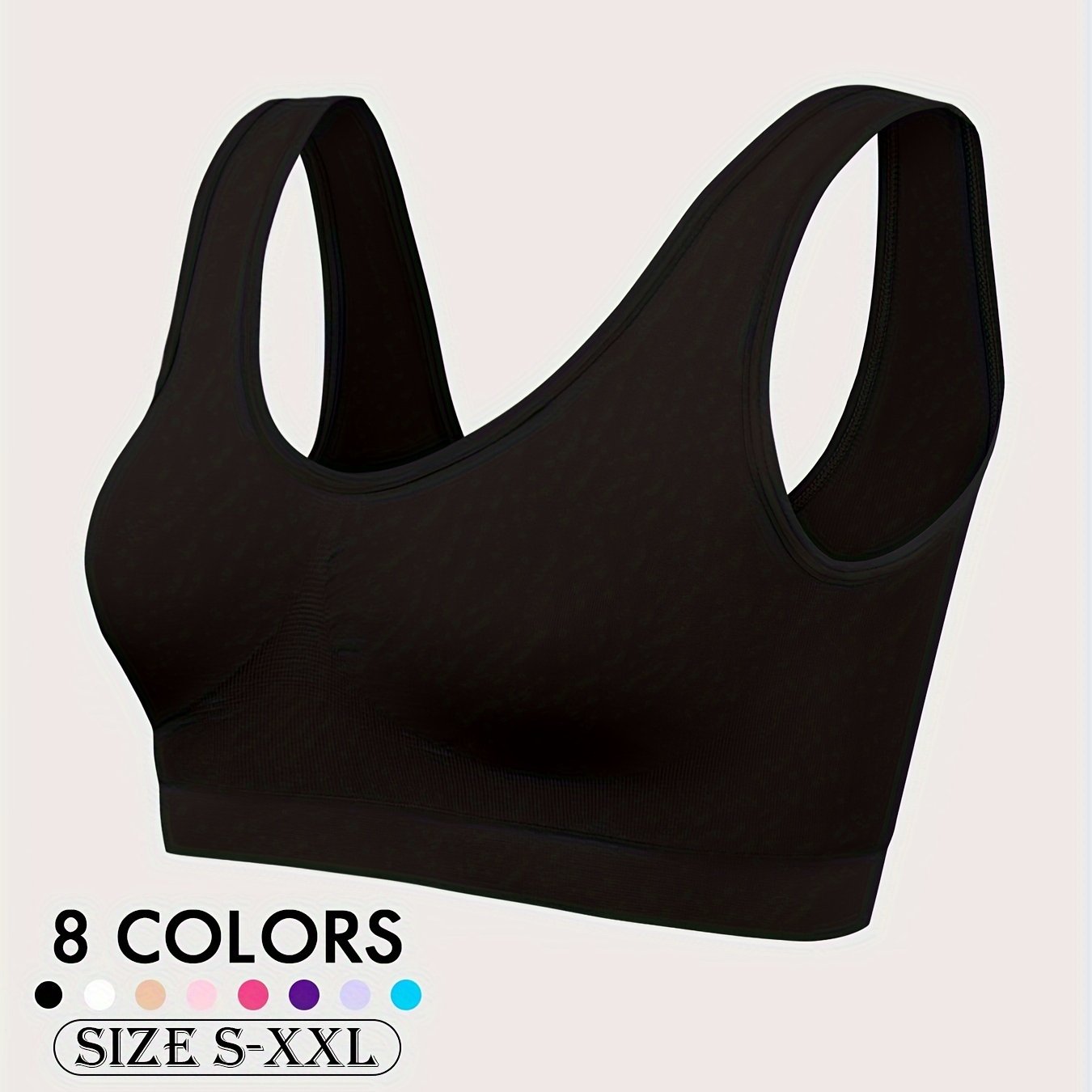 1pc Women' Comfortable High-elastic Single-layer Thin Unpadded Sports Bra Women's Lingerie