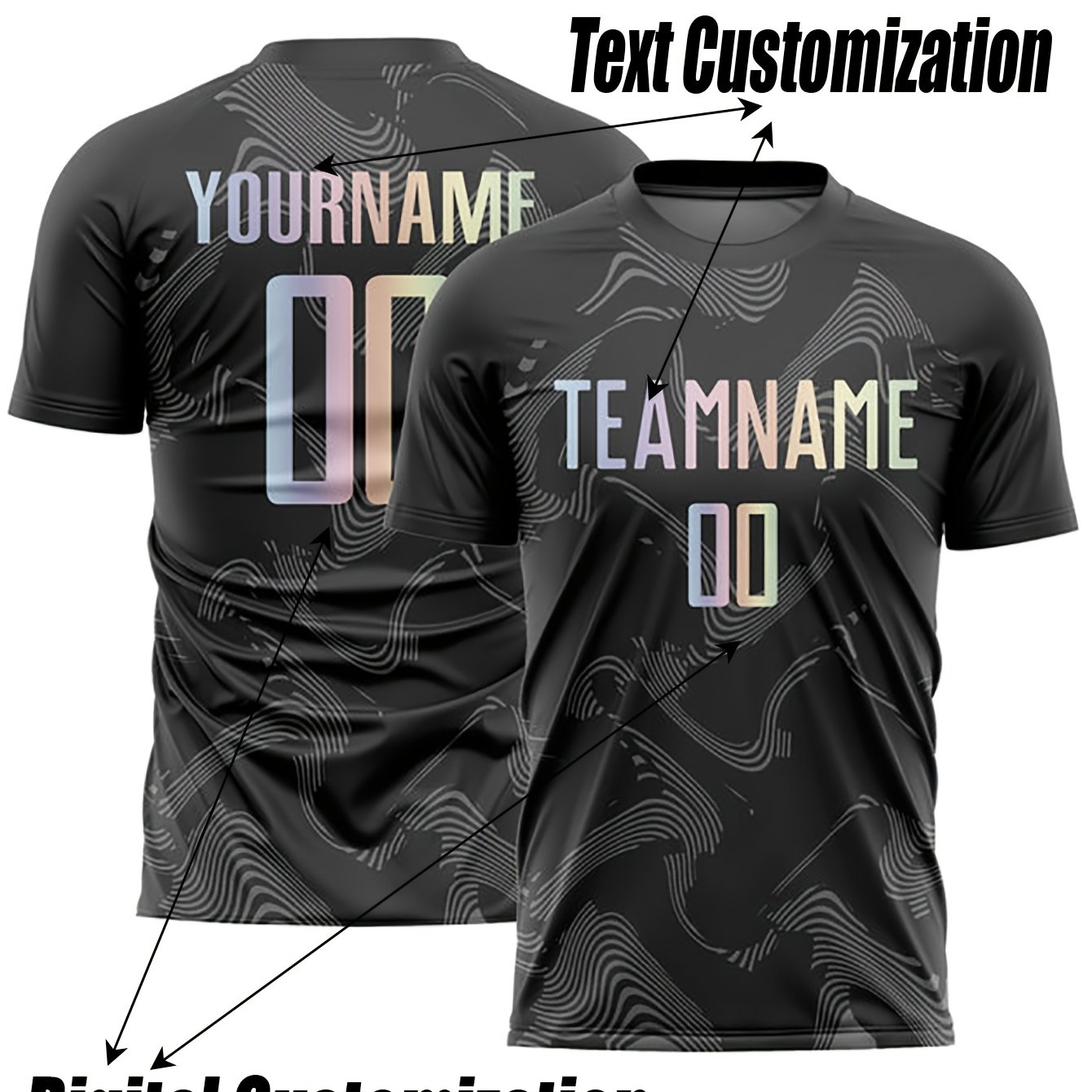 TEMU Custom Esports Team Uniform, Black Gradient Design, Personalized Name And Number Print, Trendy Competition And Training T-shirt