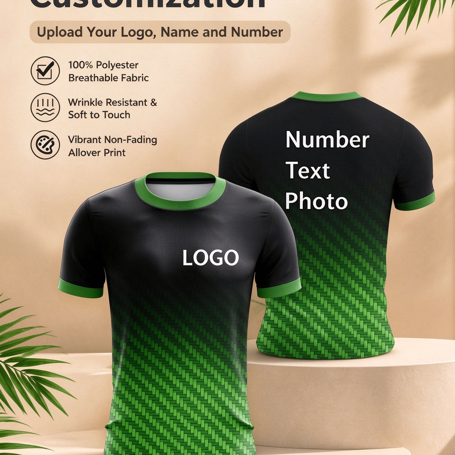 TEMU Men's Summer Gradient T-shirt - Customizable Geometric Print, Breathable & Stretchy Fabric, & Color Options For Casual Casual Attire,