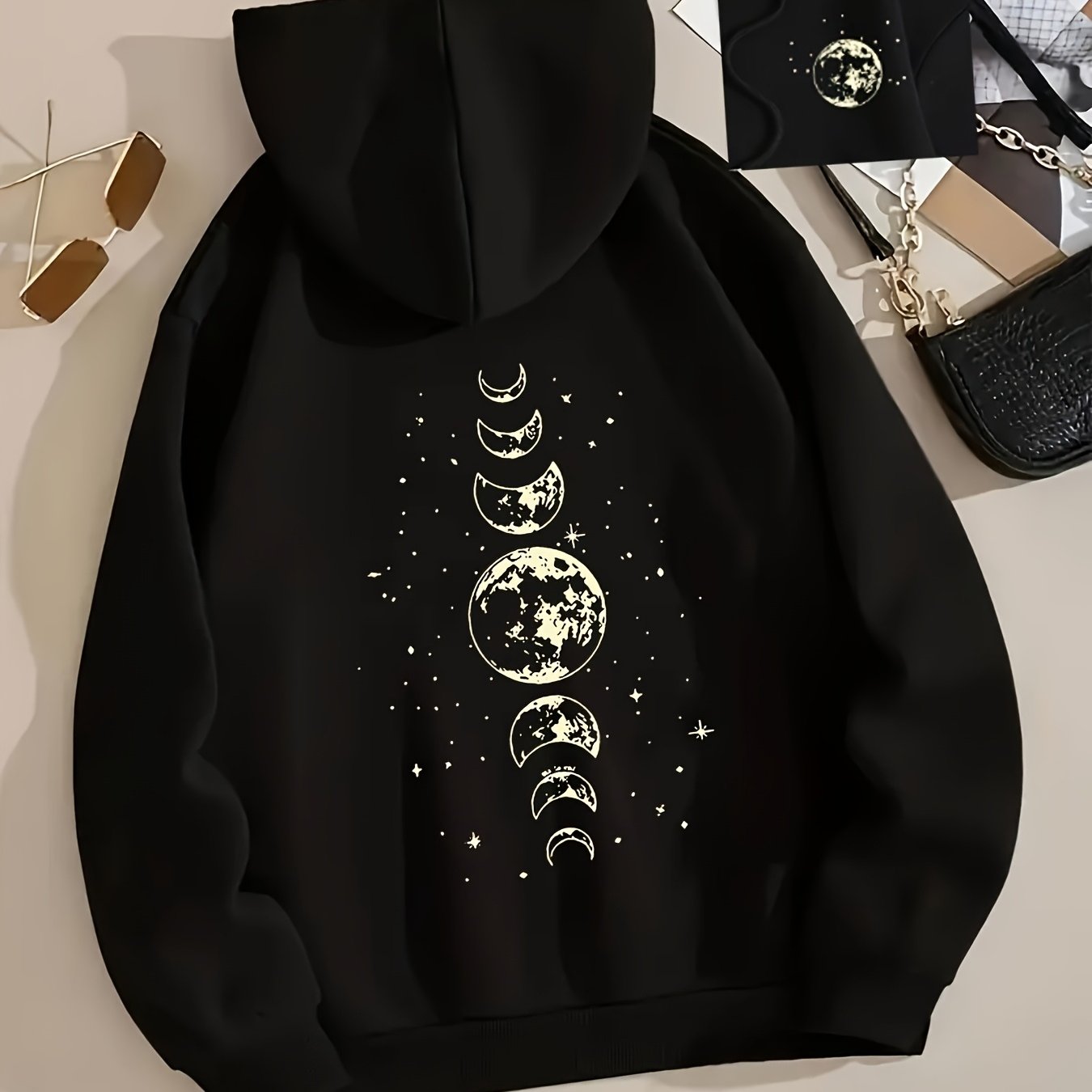TEMU Moon Sports Hooded Sweatshirt For Women