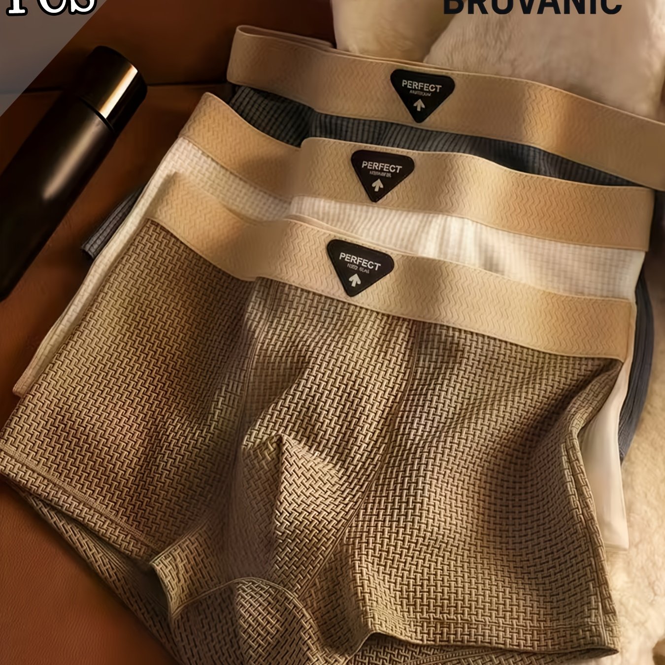 TEMU 3pcs Men&;s Boxer Briefs - Soft Underwear, Everyday & Dressy - Men&;s Value Pc, Underwear, Simple Underwear, Medium Stretch Wear, Everyday