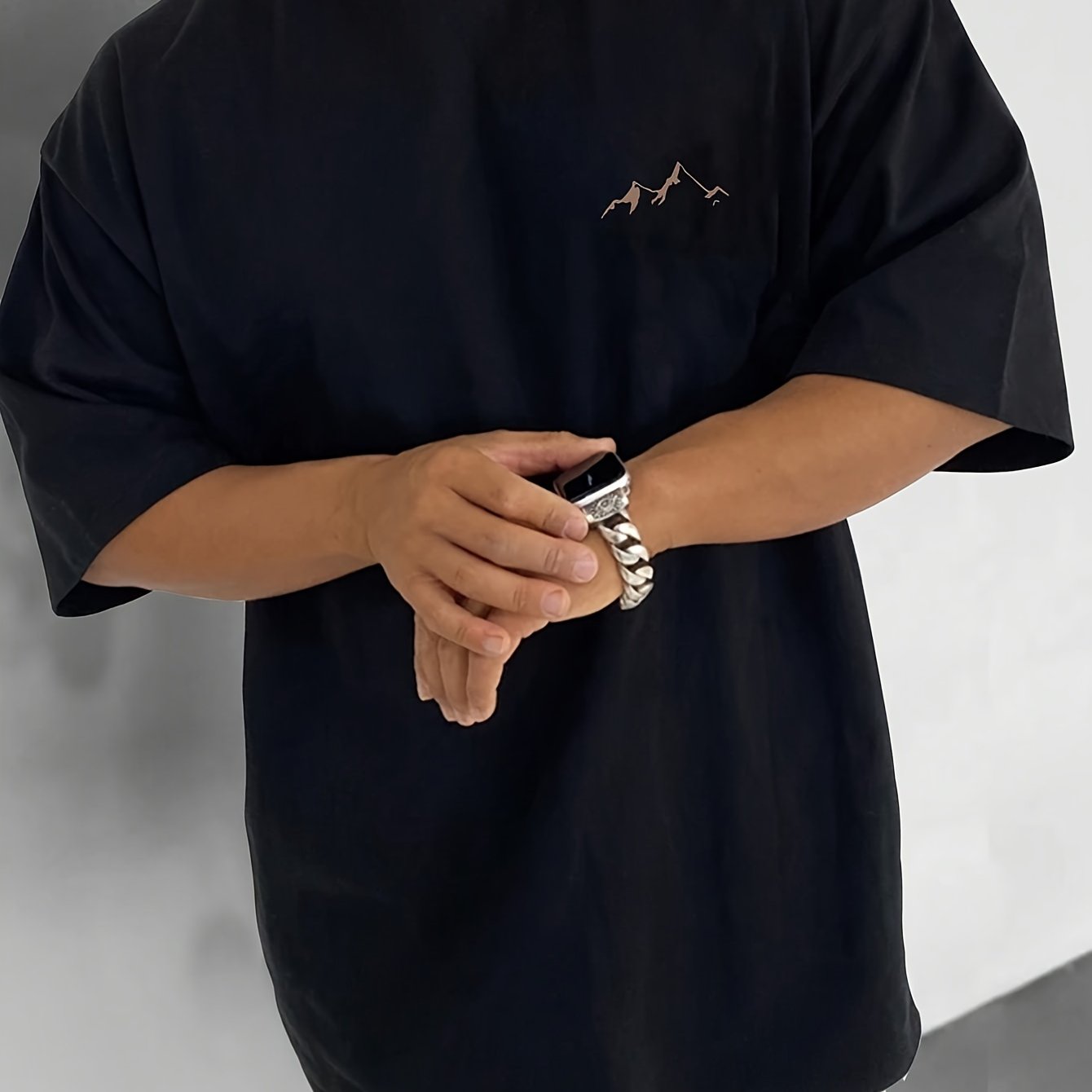 Men's Plus-size Stylish Short-sleeve T-shirt, A Easy And Fashionable Design, Plus Size