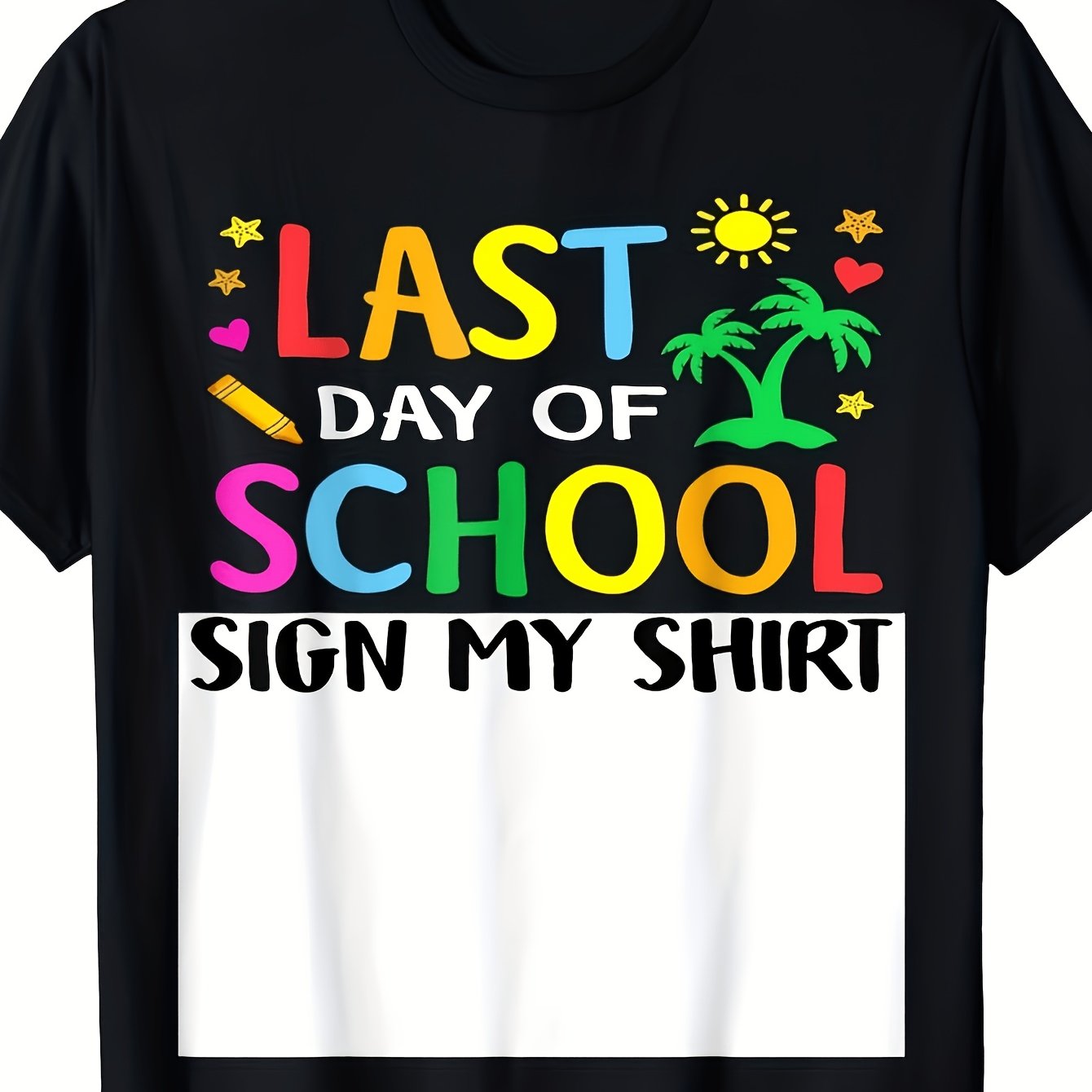 TEMU T-shirt humoristique « jour d'école, signez mon t-shirt » pour enseignant et , t-shirt doux à manches courtes avec éclatante, cadeau de fête de
