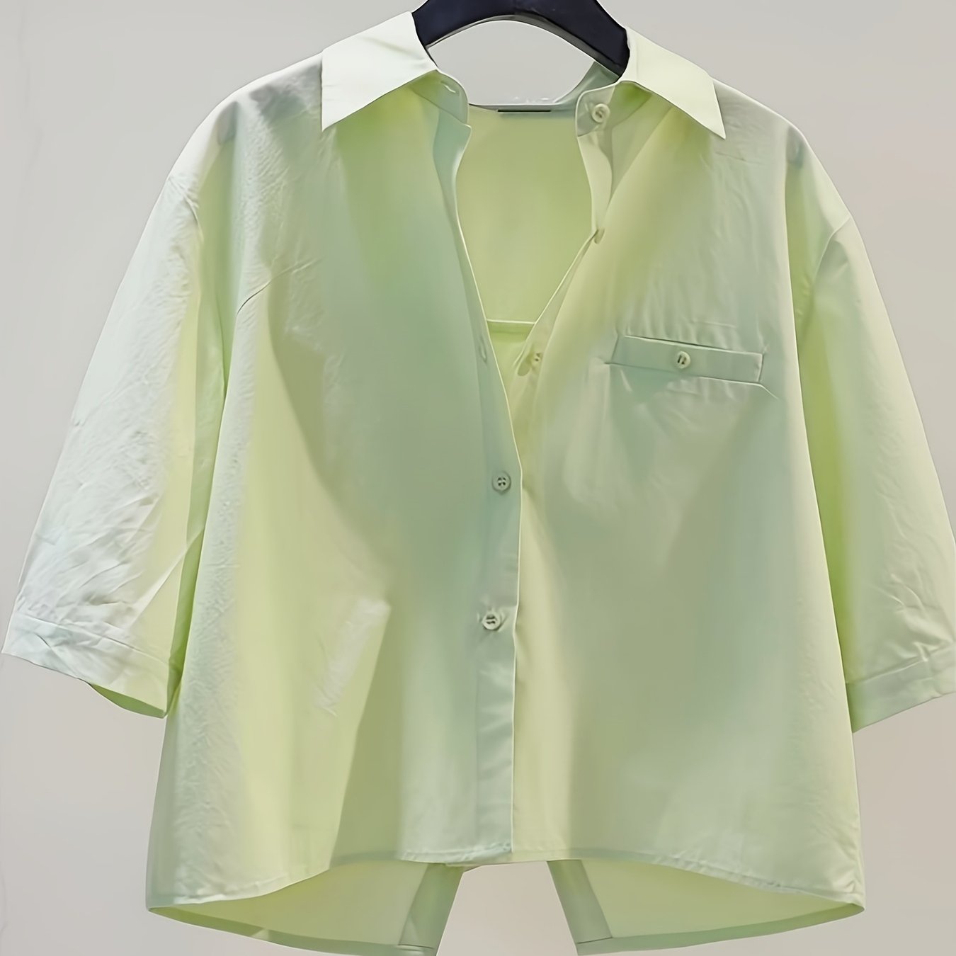 TEMU Spring-summer New Loose Fashion Irregular Women's Casual Holiday Mid-length Slim Shirt Nian Nian