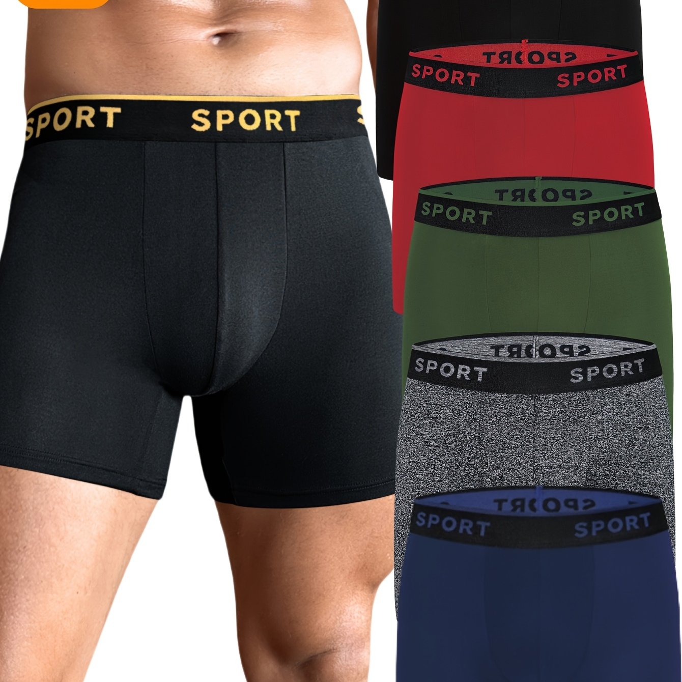 TEMU 5pcs Men&;s Underwear Comfortable Soft Breathable Boxer Briefs For Men, Breathable Comfortable Stretchy Underwear, Suit To Casual And Sport Wear