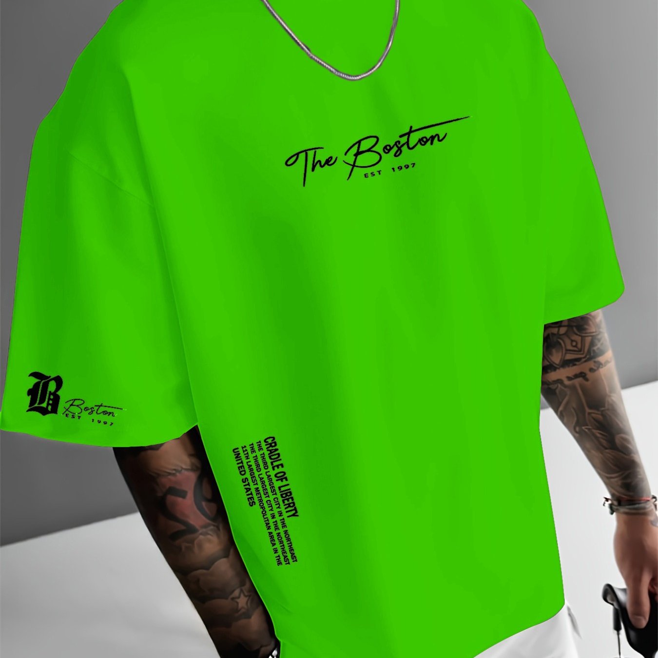 TEMU Printed Design Not Textured Plus Size Men's Round Neck Casual Short Sleeve, Plus Size