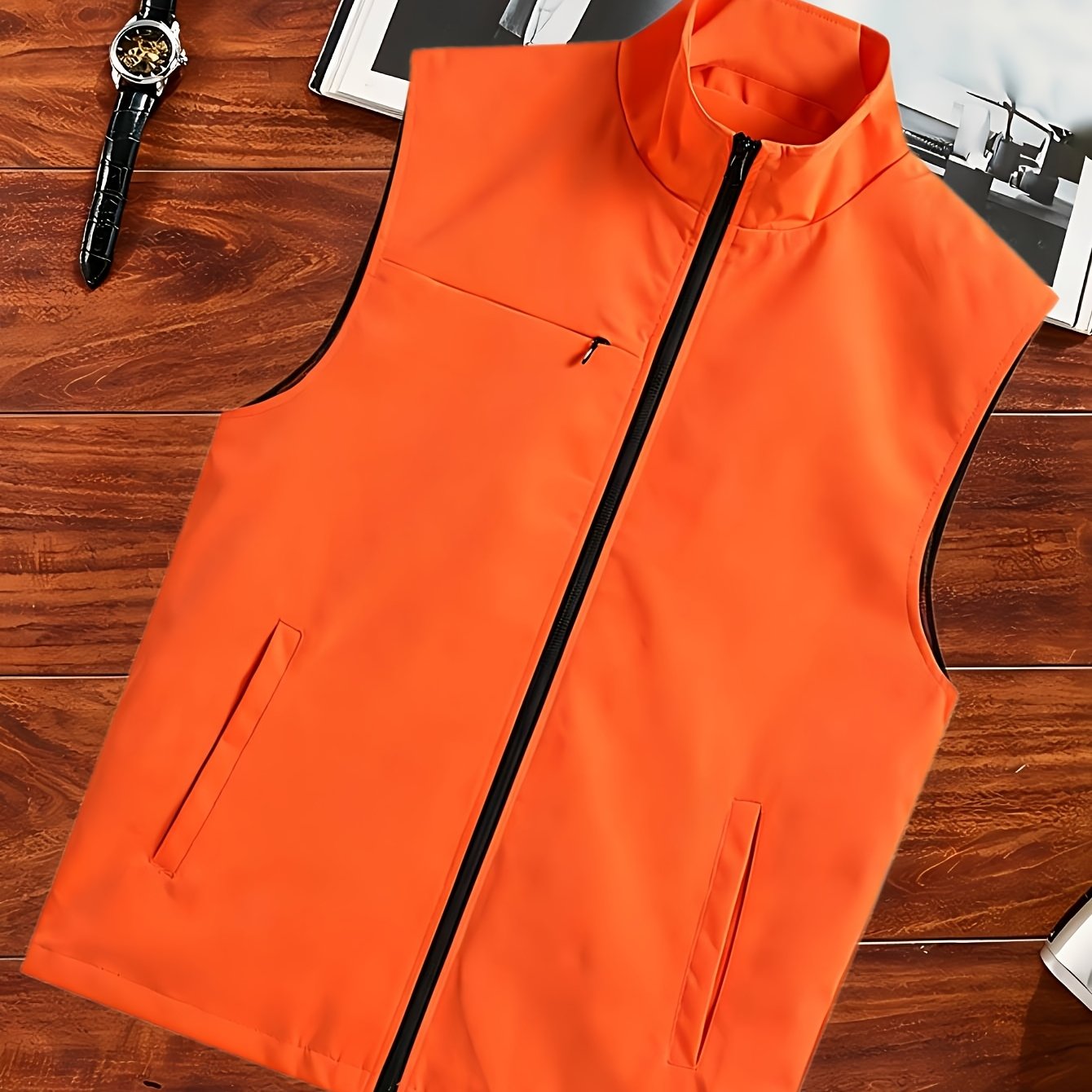 TEMU 1 pièce, Débardeur de sport décontracté pour homme printemps/été, Veste légère d'extérieur pour homme à multiples poches
