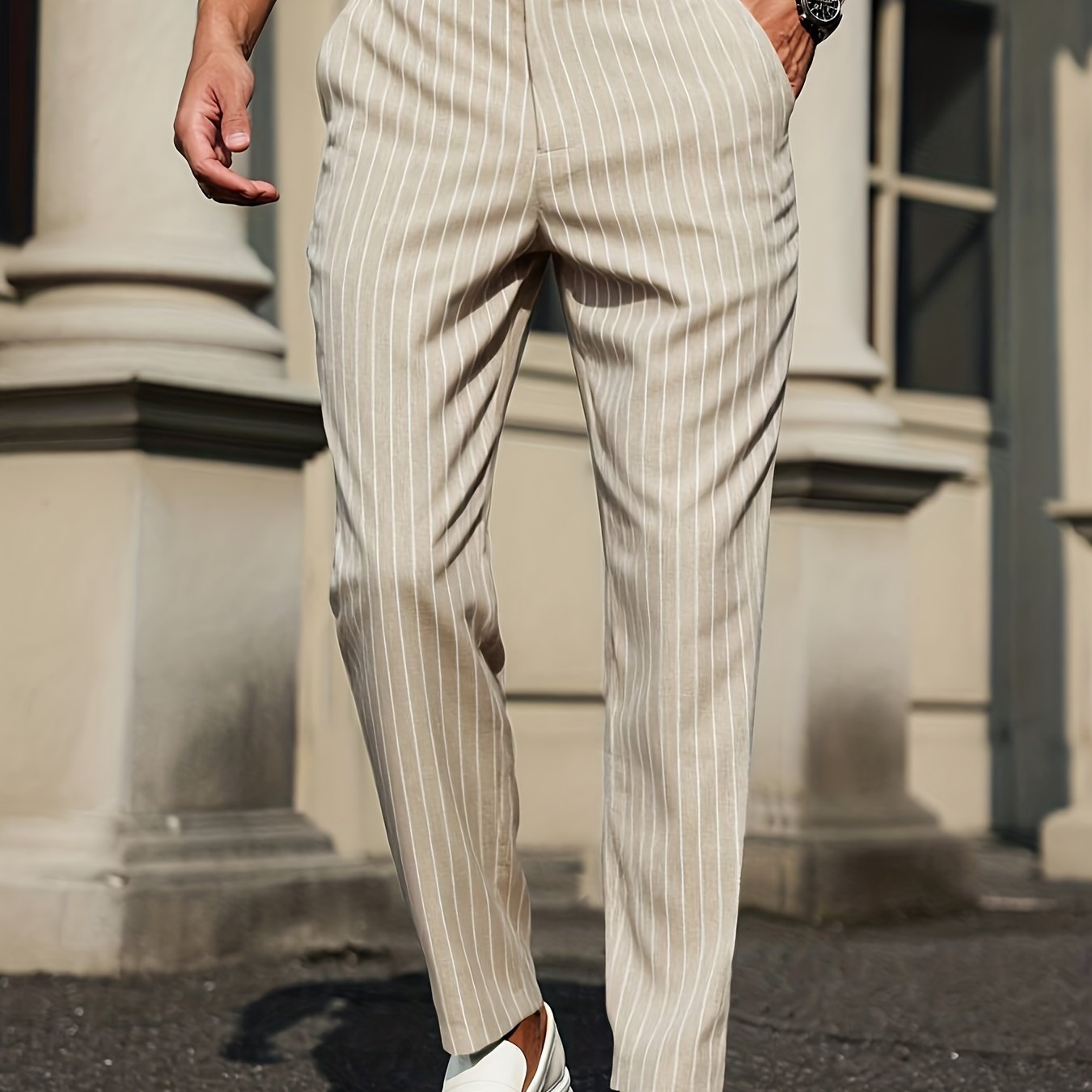 E-shop Herren Streifen Kleid Hose Freizeit Formelle Hosen Lange Hosen