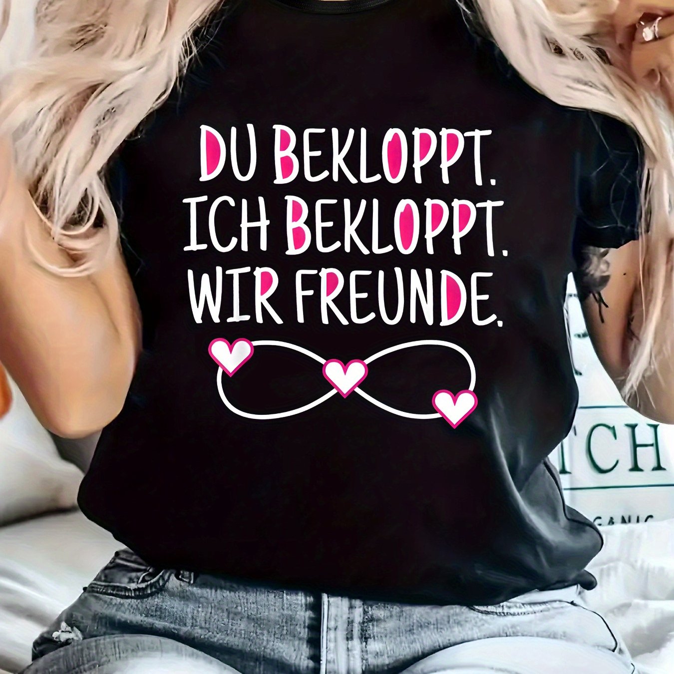 Image of Print Women's Casual T-shirt, Round Neck, Short Sleeved, Slightly Elastic Fabric, Regular Style, Comfortable Top For Women Clothes