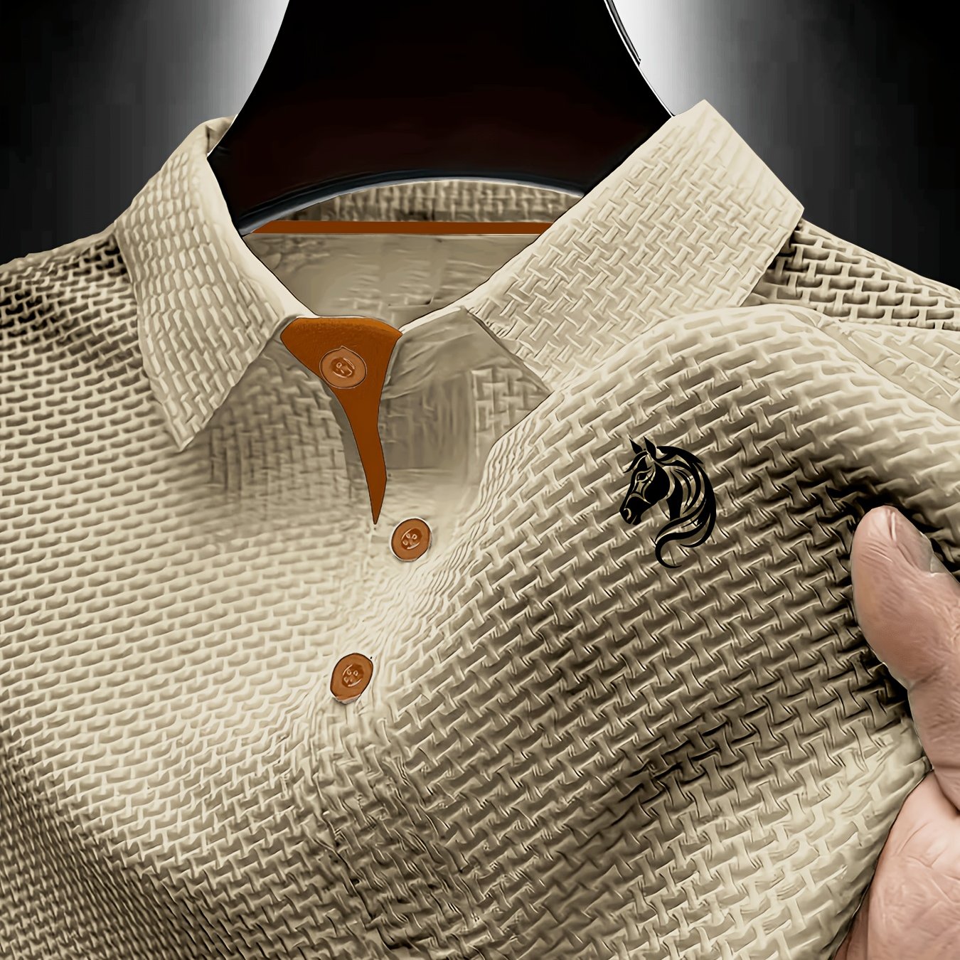 TEMU Men's Fiber Shirt - Breathable Short Sleeve Cartoon Horse Print Button-up Casual Top, Summer Regular Fit Daily Men's Shirt | Classic Shirt |