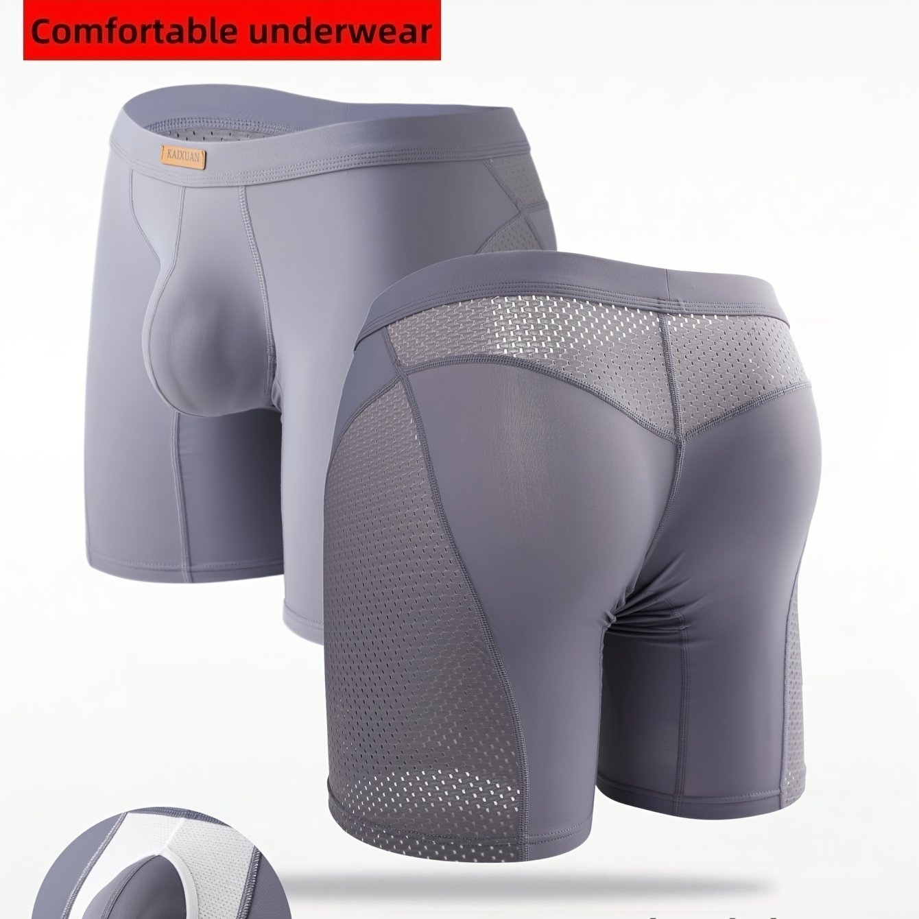 TEMU Men's Long Pants Short-leg Briefs, Summer Autumn Underwear, Breathable Underwear, Quick-dry Thin Underwear, Men's Racing Underwear, Suitable For