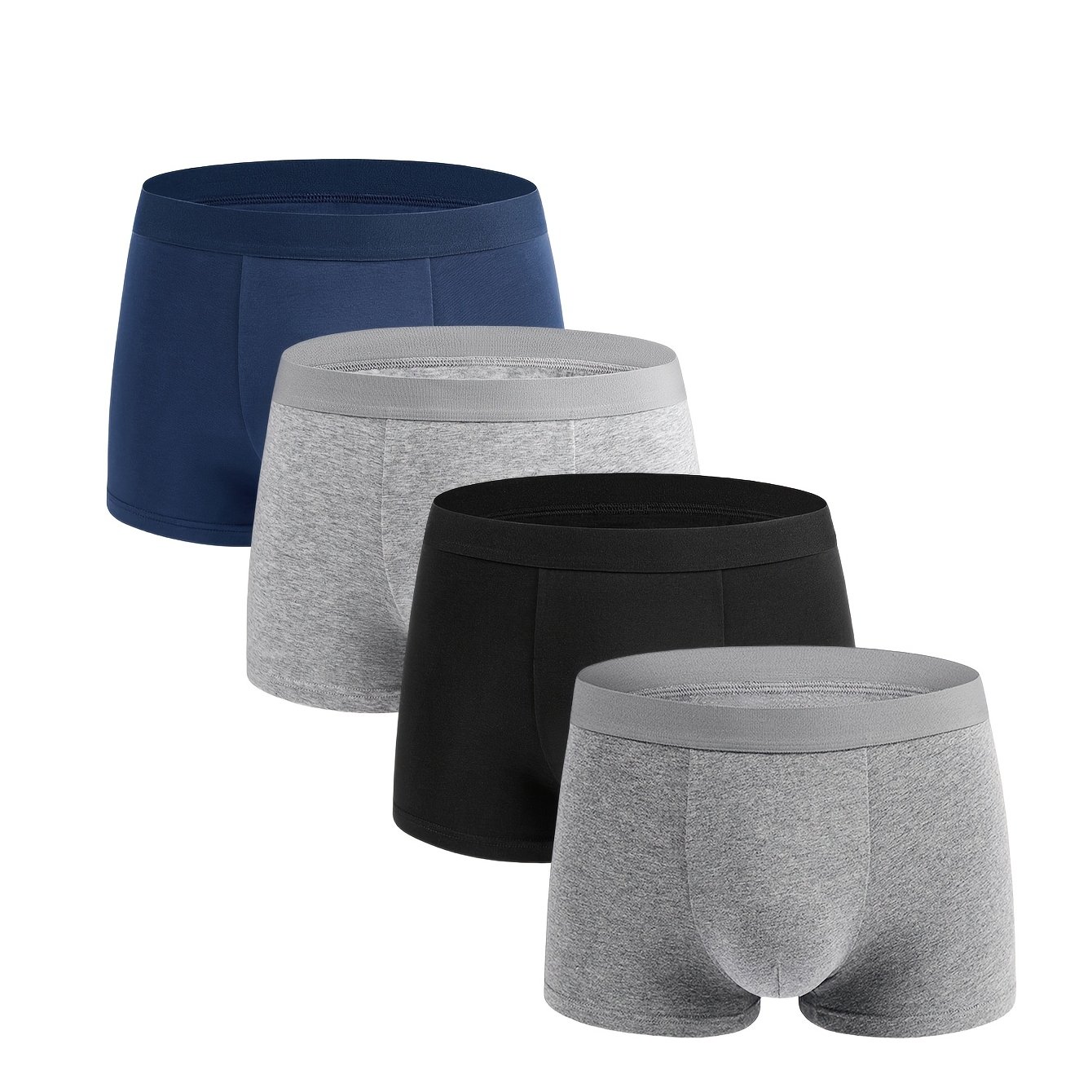 4pcs Men' Comfortable Short Boxer Briefs, Breathable And Versatile Underwear