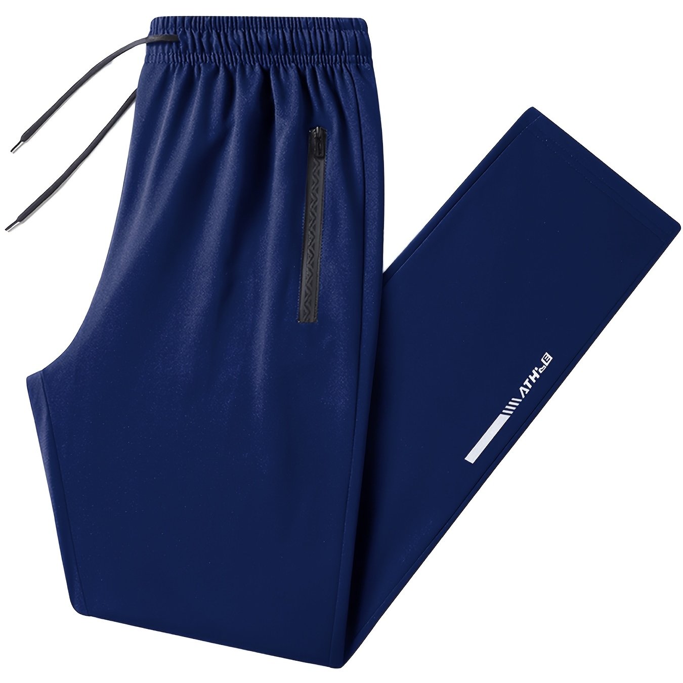 TEMU Gengyuanshi Obm Men's Casual Sports Jogging Pants, Double-sided Zipper , Elastic Waist Drawstring, Very Suitable For Outfit, Activity Festival