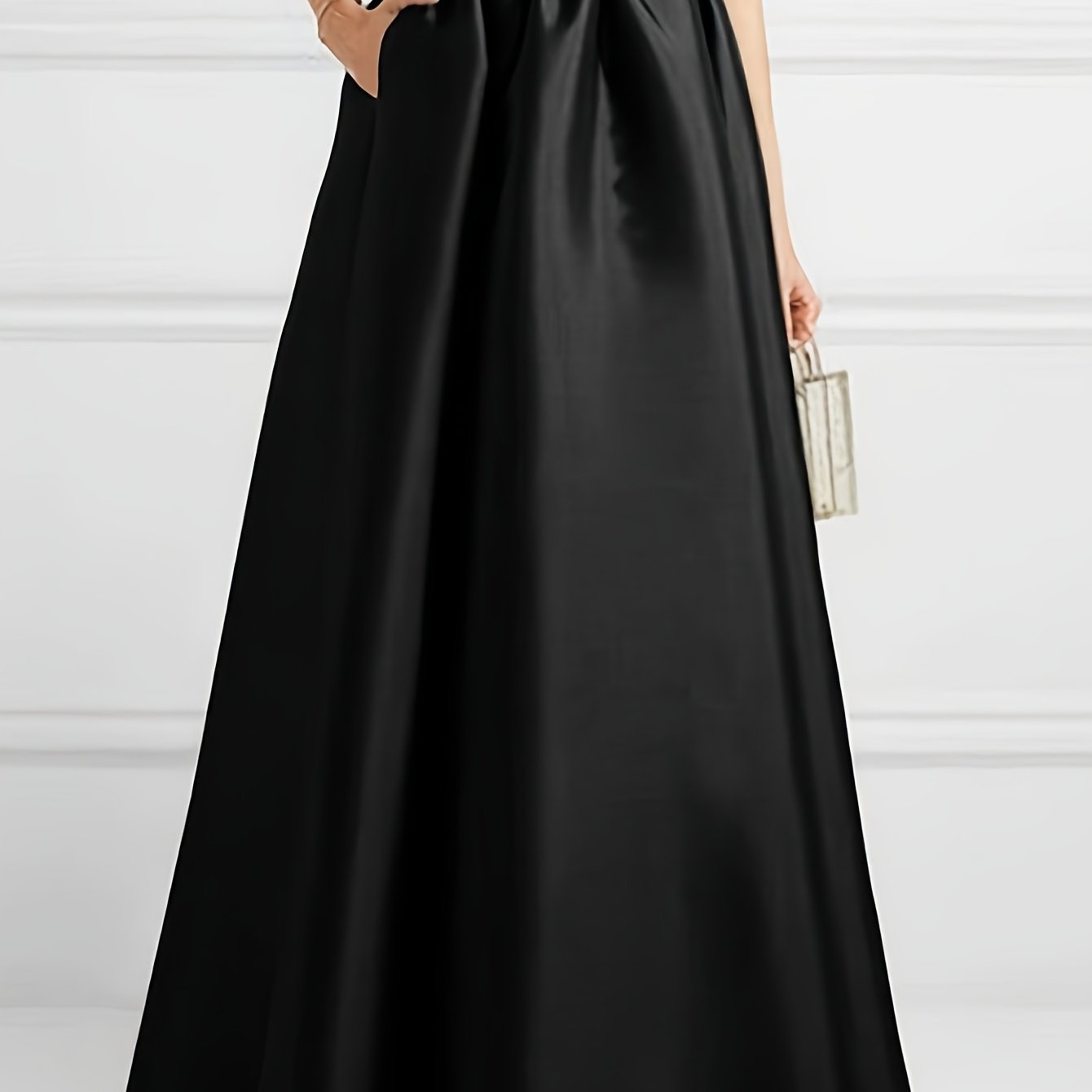 TEMU Fashionable Women'-color Dress With , Elegant And Casual Spring/summer Style, Featuring A High-waist Design And A Full Skirt