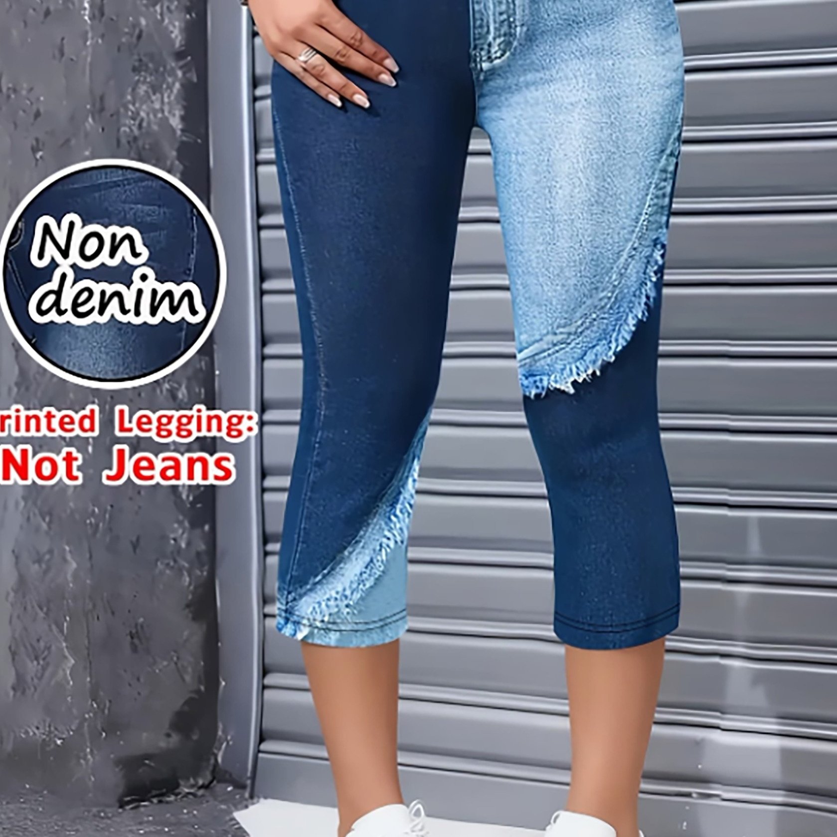 E-shop [Leggings mit Aufdruck - Kein Jeansstoff] Leggings mit Jeans-Print