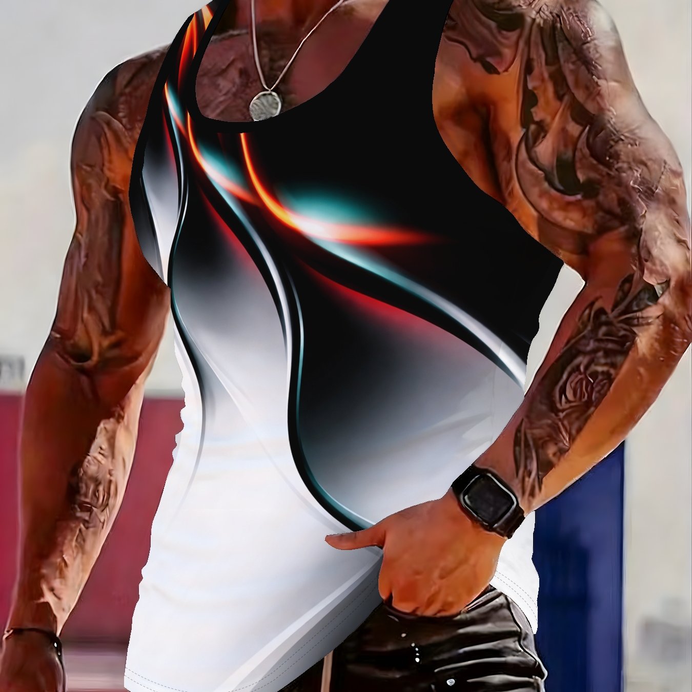 TEMU Men' Casual Tank Top, Spring Summer