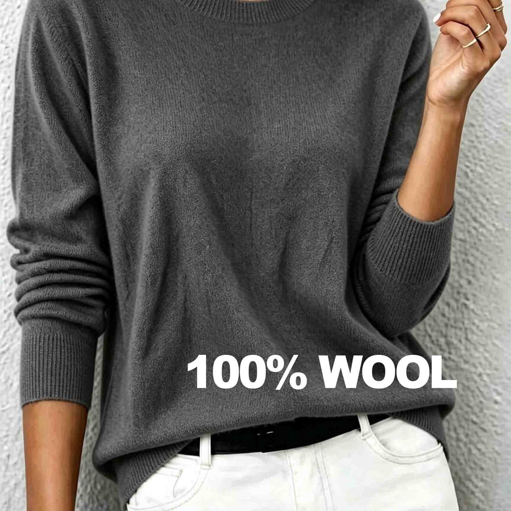 TEMU 100% Women's Crew Neck Long Sleeve Pullover Warm Casual Lightweight Daily Tops